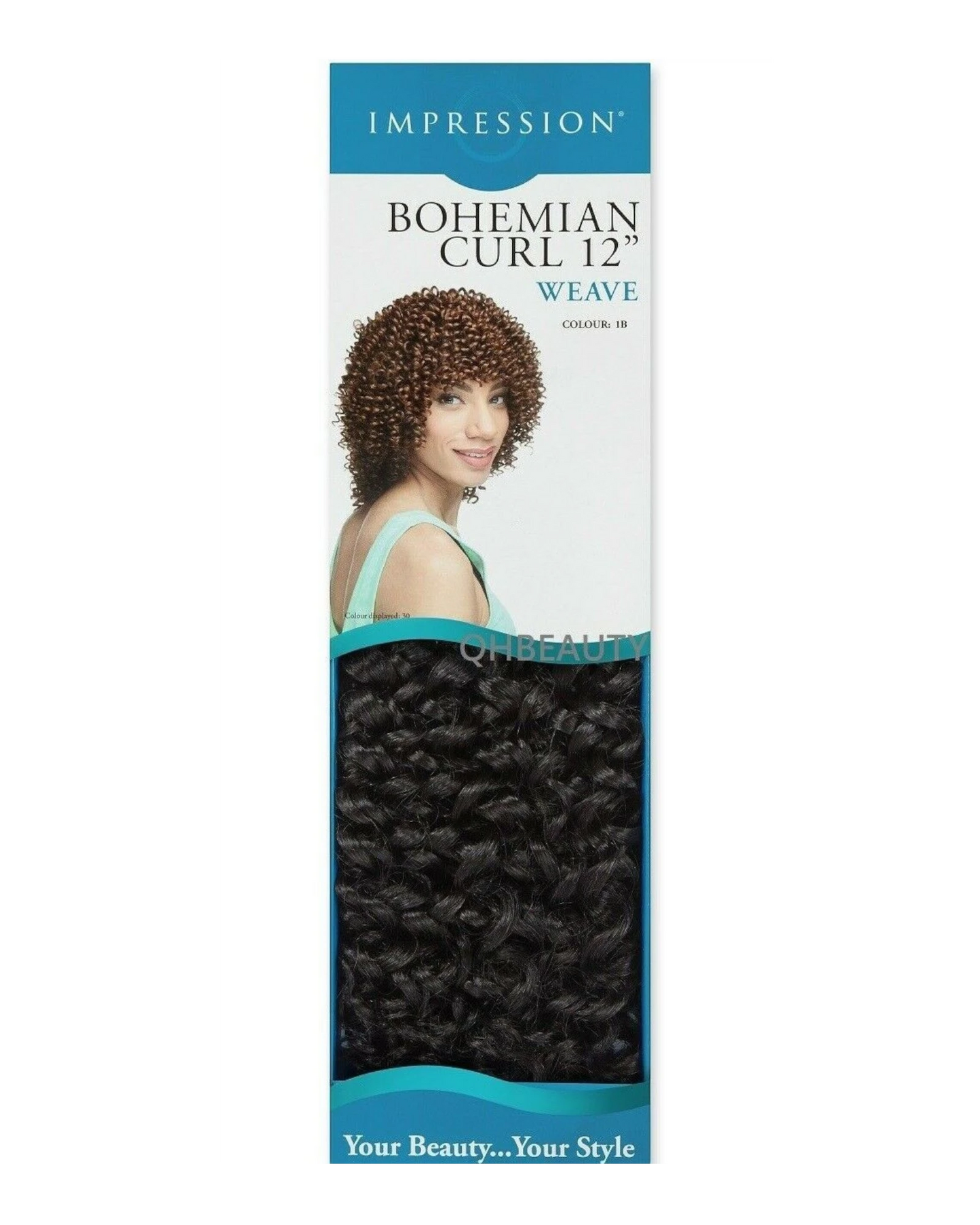 IMPRESSION SYNTHETIC SHORT CURLY HAIR EXTENSION WEAVE - BOHEMIAN CURL12 INCH