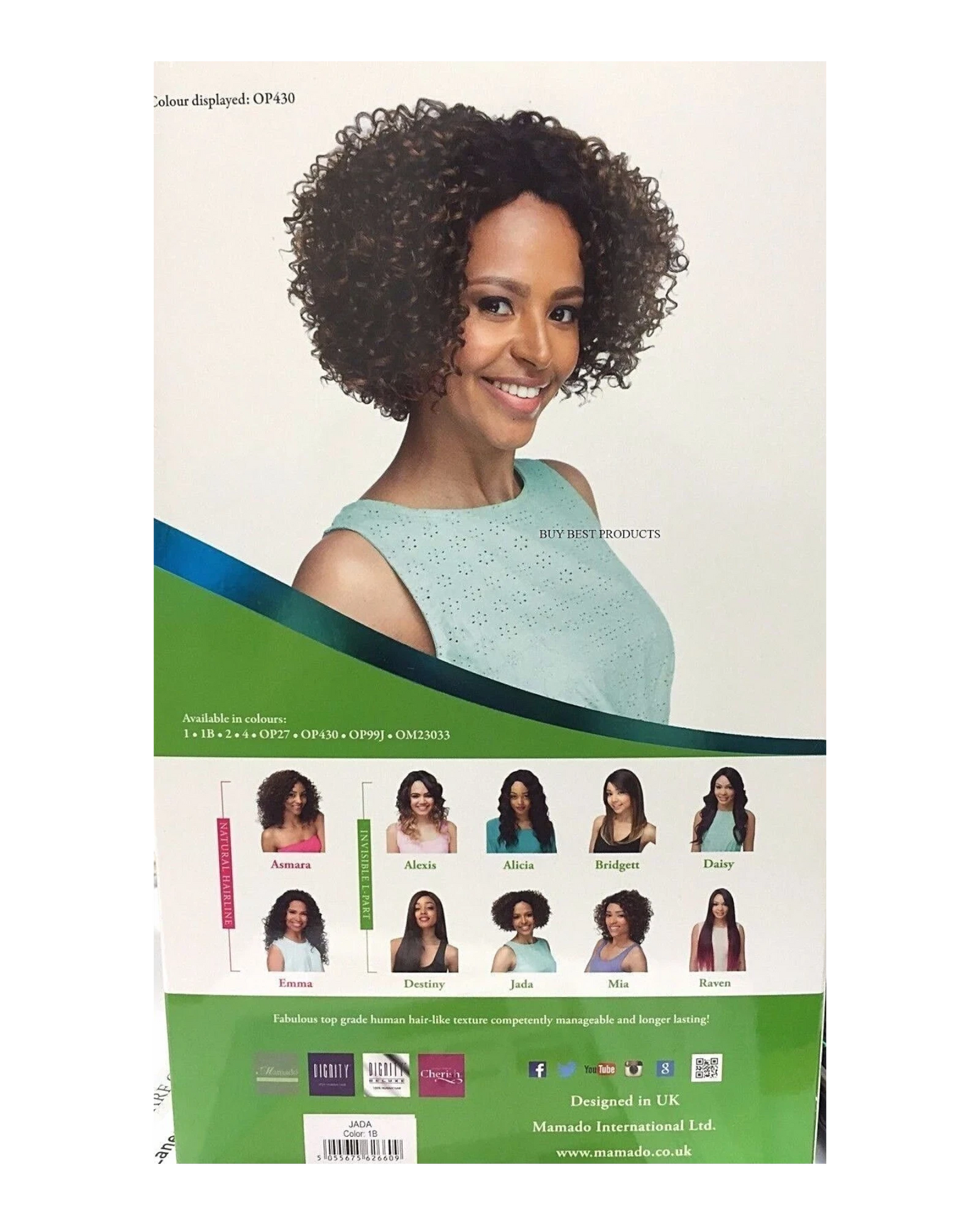 Impression invisible L Part Lace Curly Hair Wig JADA ( Freetress Equal Copy )