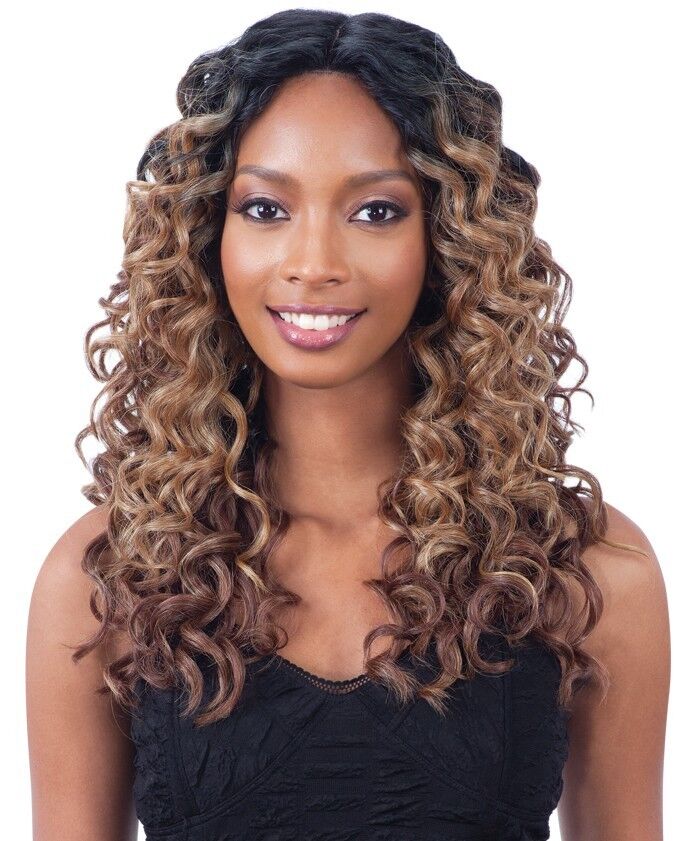 FREETRESS SYNTHETIC EQUAL LACE 6" PART LACE FRONT LONG CURLY HAIR WIG -- MILES