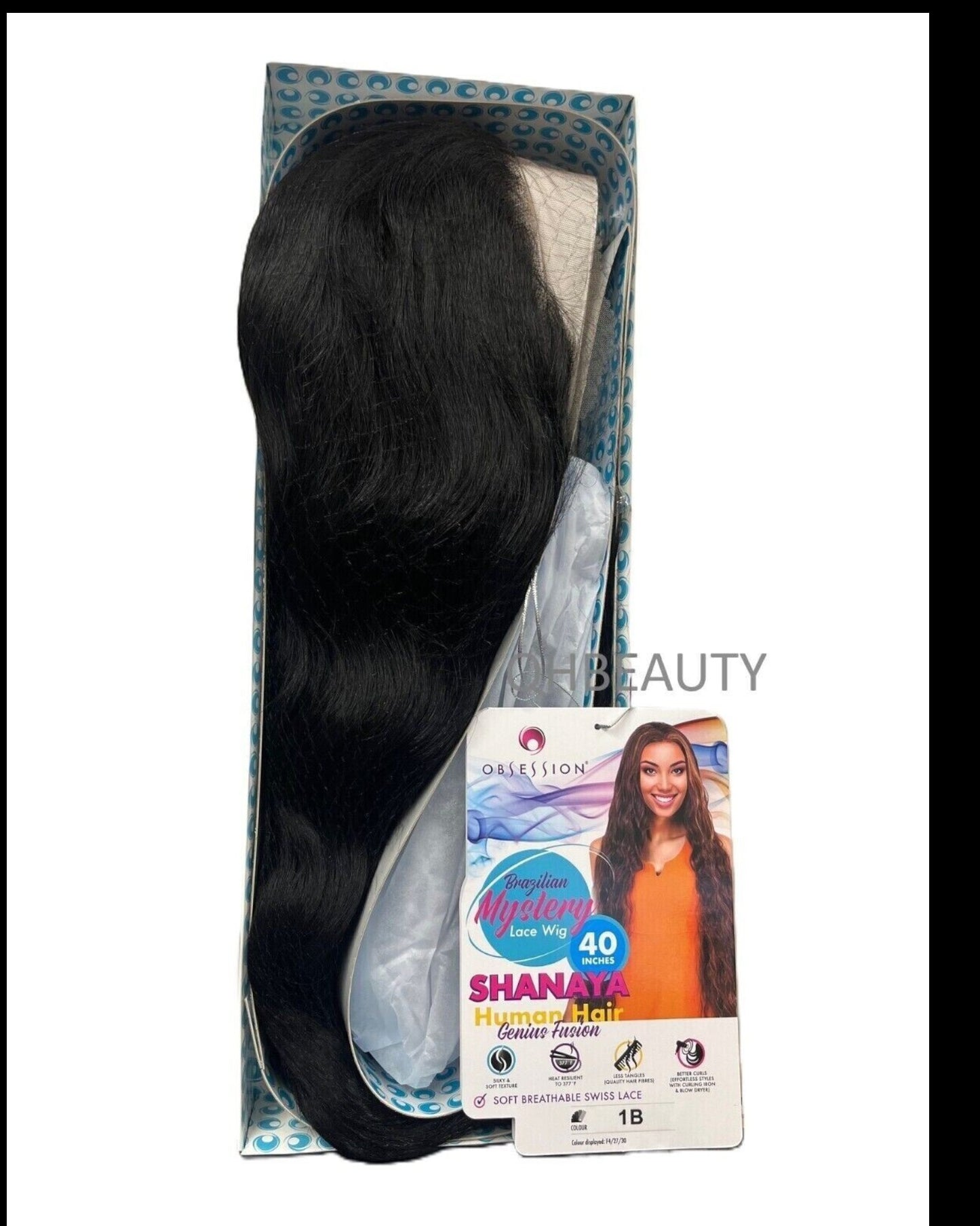 OBSESSION BRAZILIAN FUSION HUMAN HAIR NATURAL LONG CURLY LACE WIG - SHANAYA 40