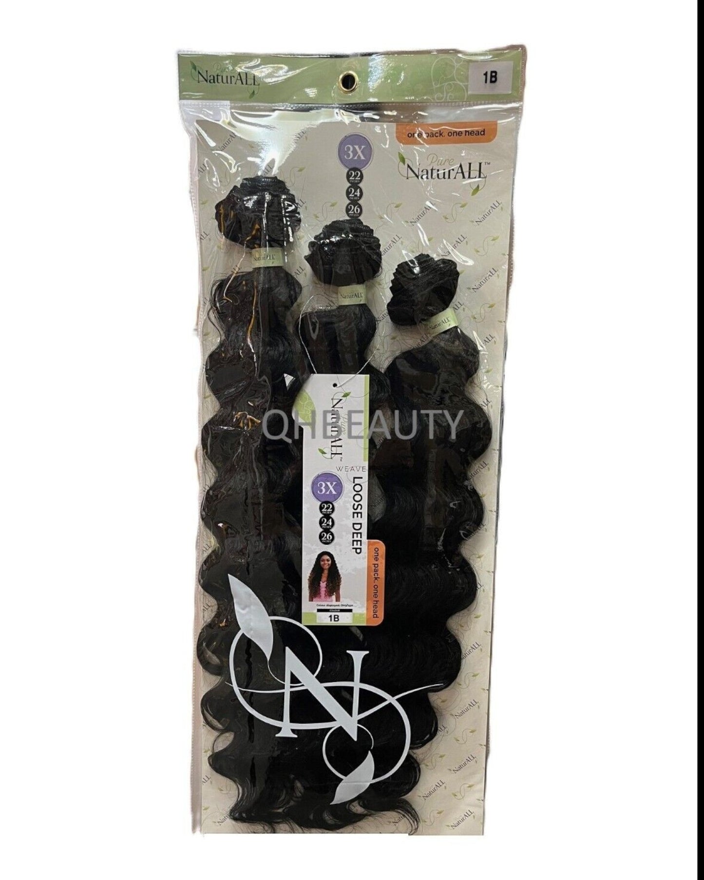 NaturALL SYNTHETIC CURLY HAIR EXTENSION 3 PCS WEAVE - LOOSE DEEP 22/24/26 INCHES