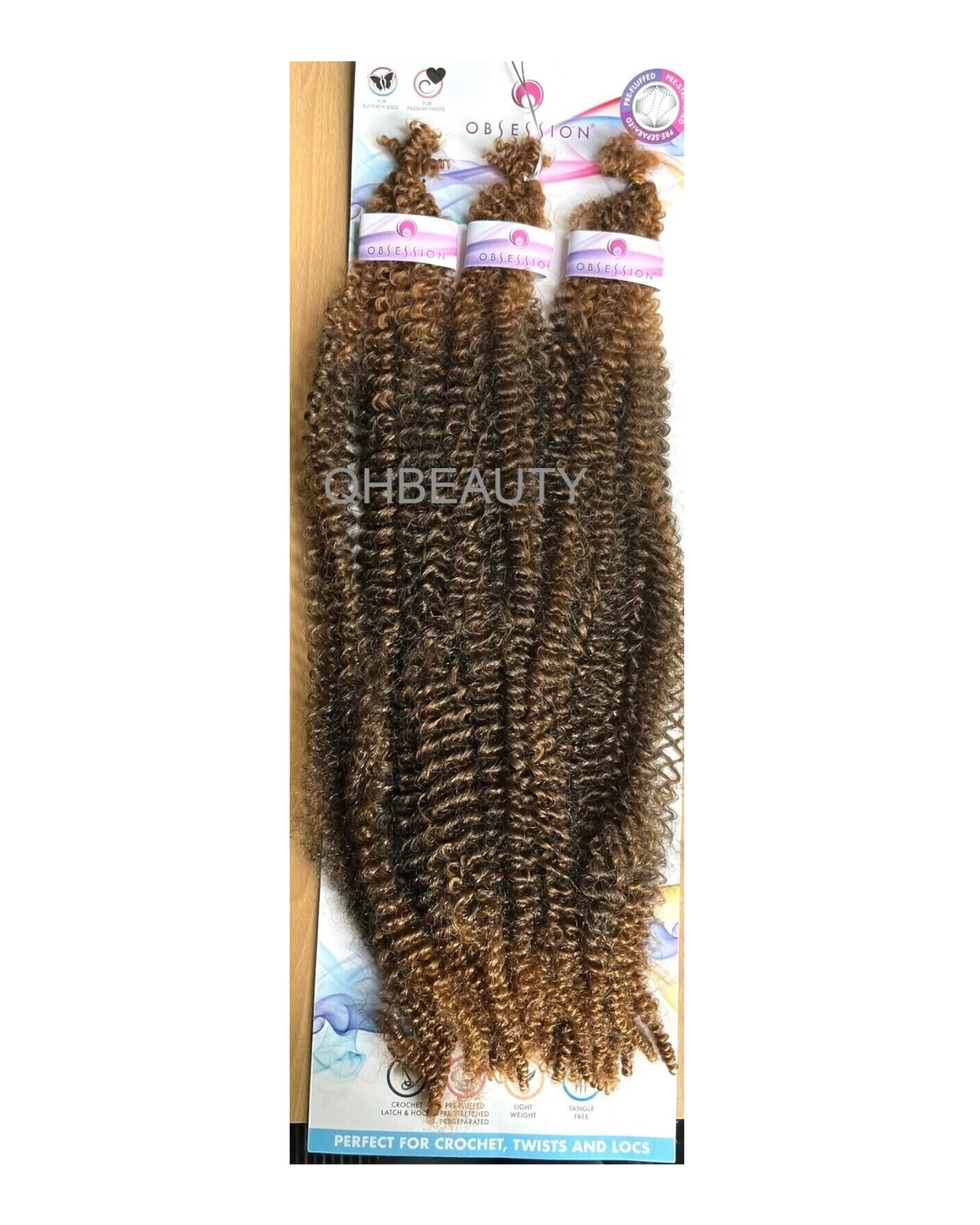 OBSESSION SYNTHETIC CROCHET BRAID 3X PRE-FLUFFED - WATER POPPIN TWIST 24 INCHES