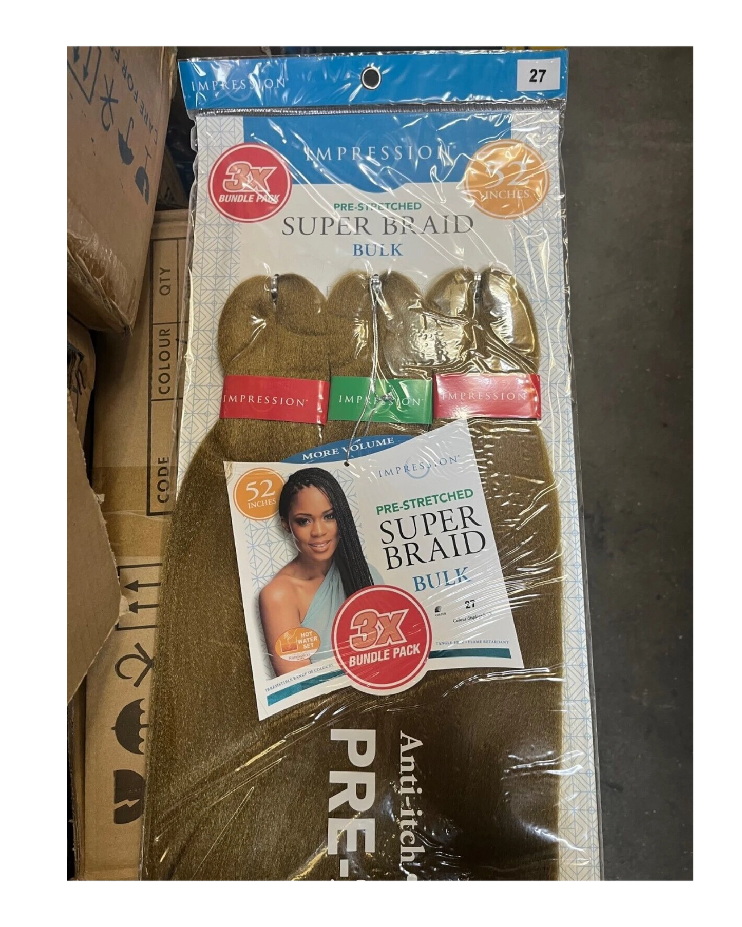 Impression Synthetic 3 X Bundle Pack Crochet Hair Extensions - Super Braid 52 "
