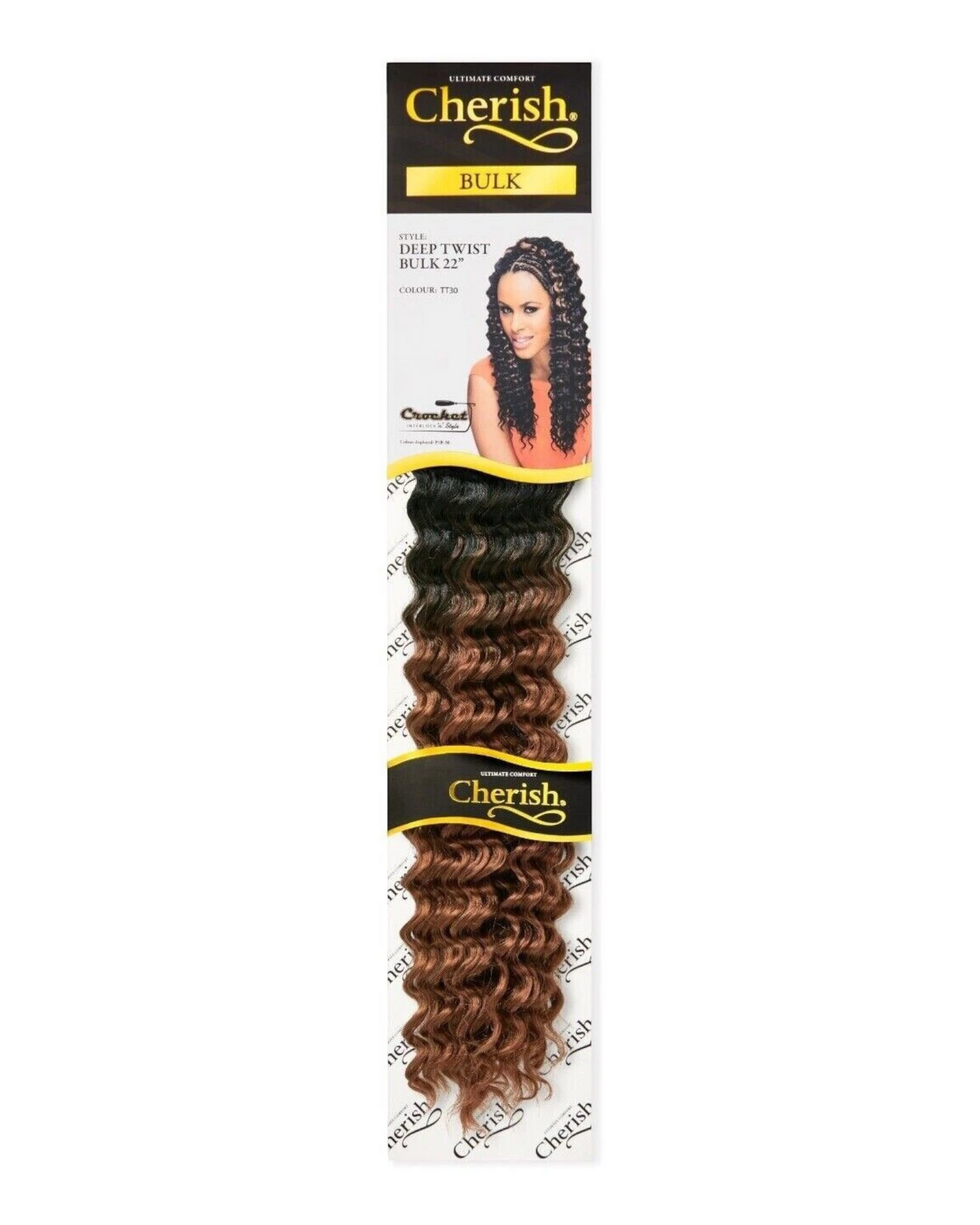 CHERISH SYNTHETIC BULK CROCHET CURLY HAIR EXTENSION BRAIDS - DEEP TWIST 22 INCH