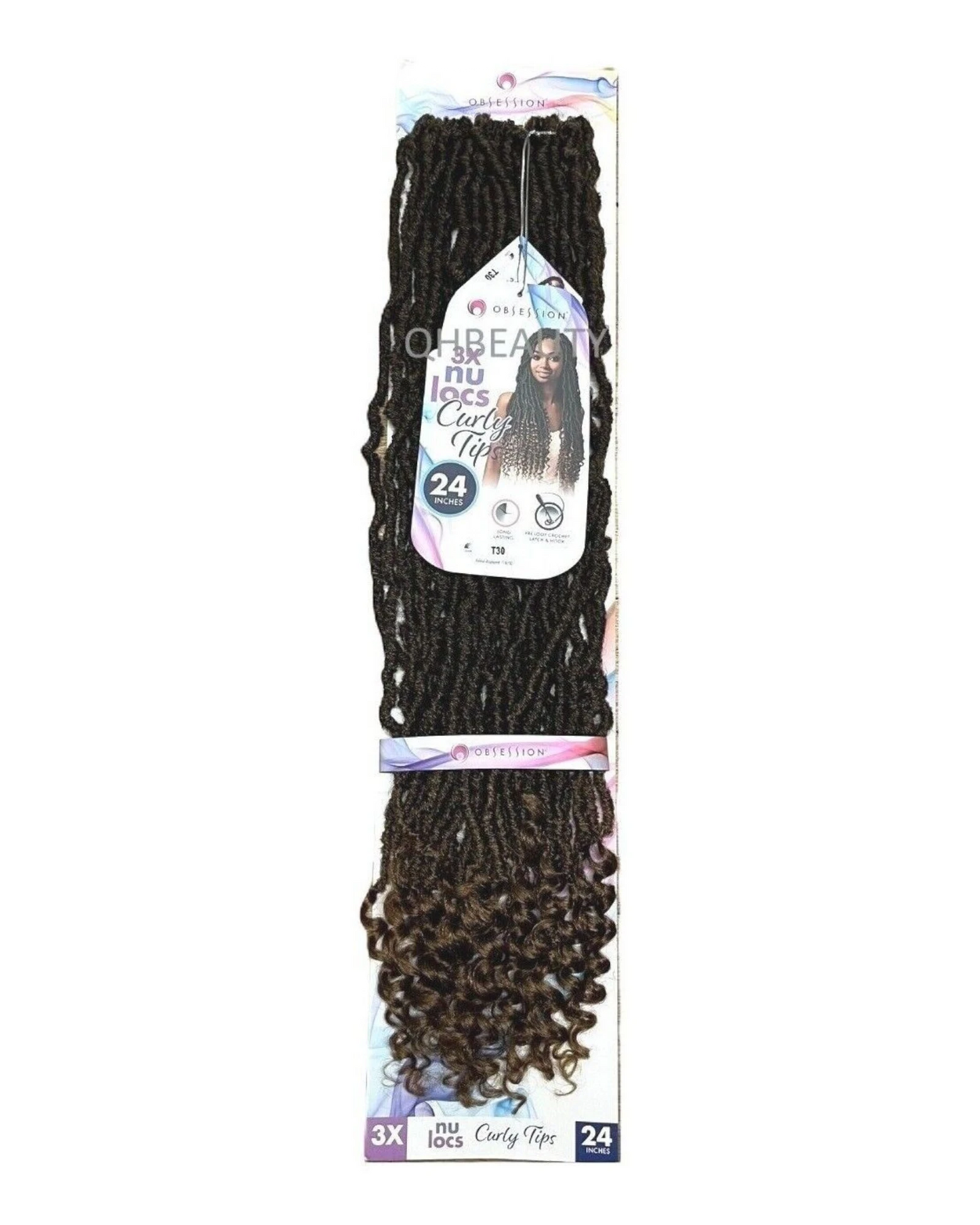 Obsession Synthetic Crochet PreLoop Braid Hair Extension - NU LOCS CURLY TIPS 24