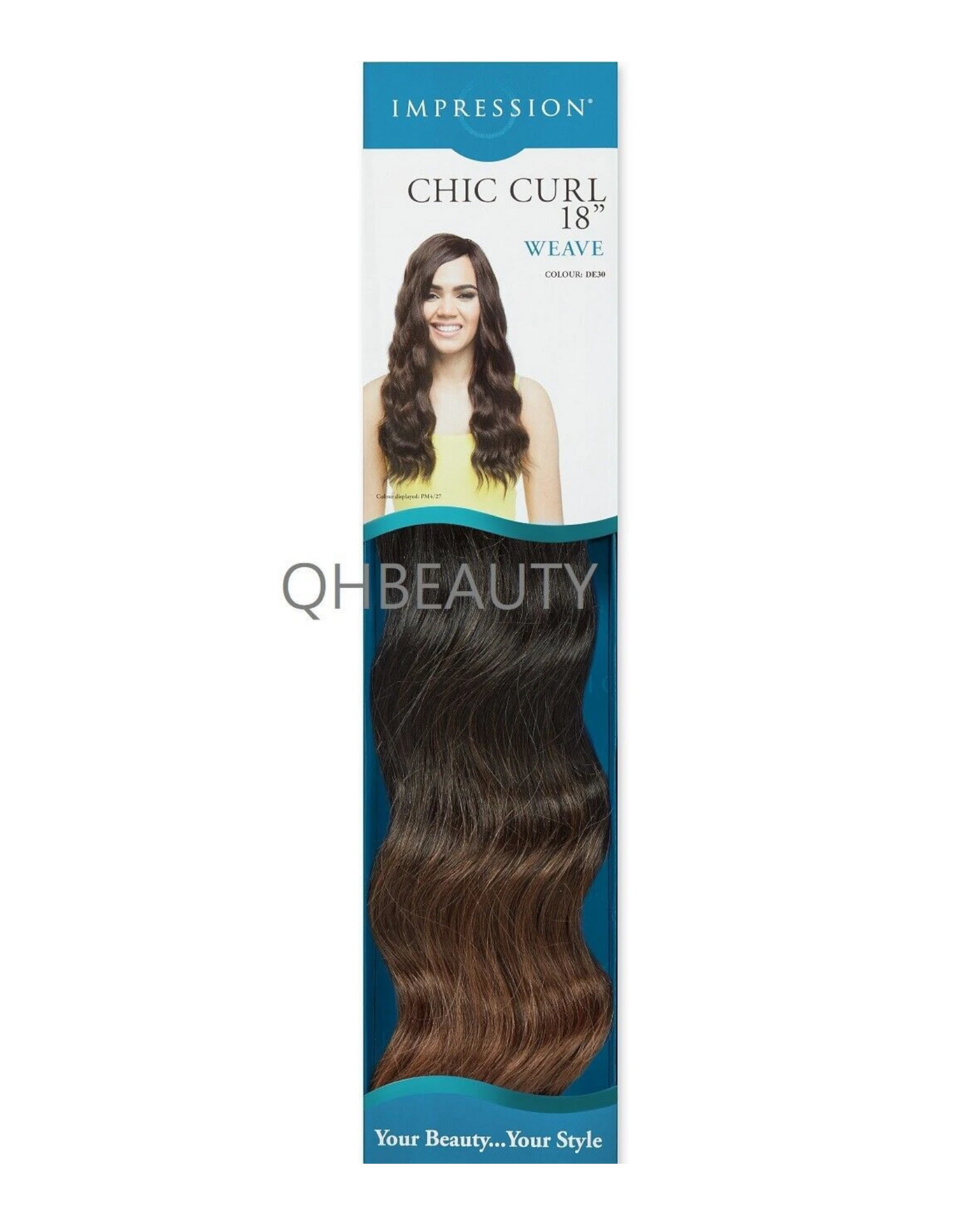 IMPRESSION SYNTHETIC BODY WAVE LONG HAIR EXTENSION WEAVE - CHIC CURL 18 INCH