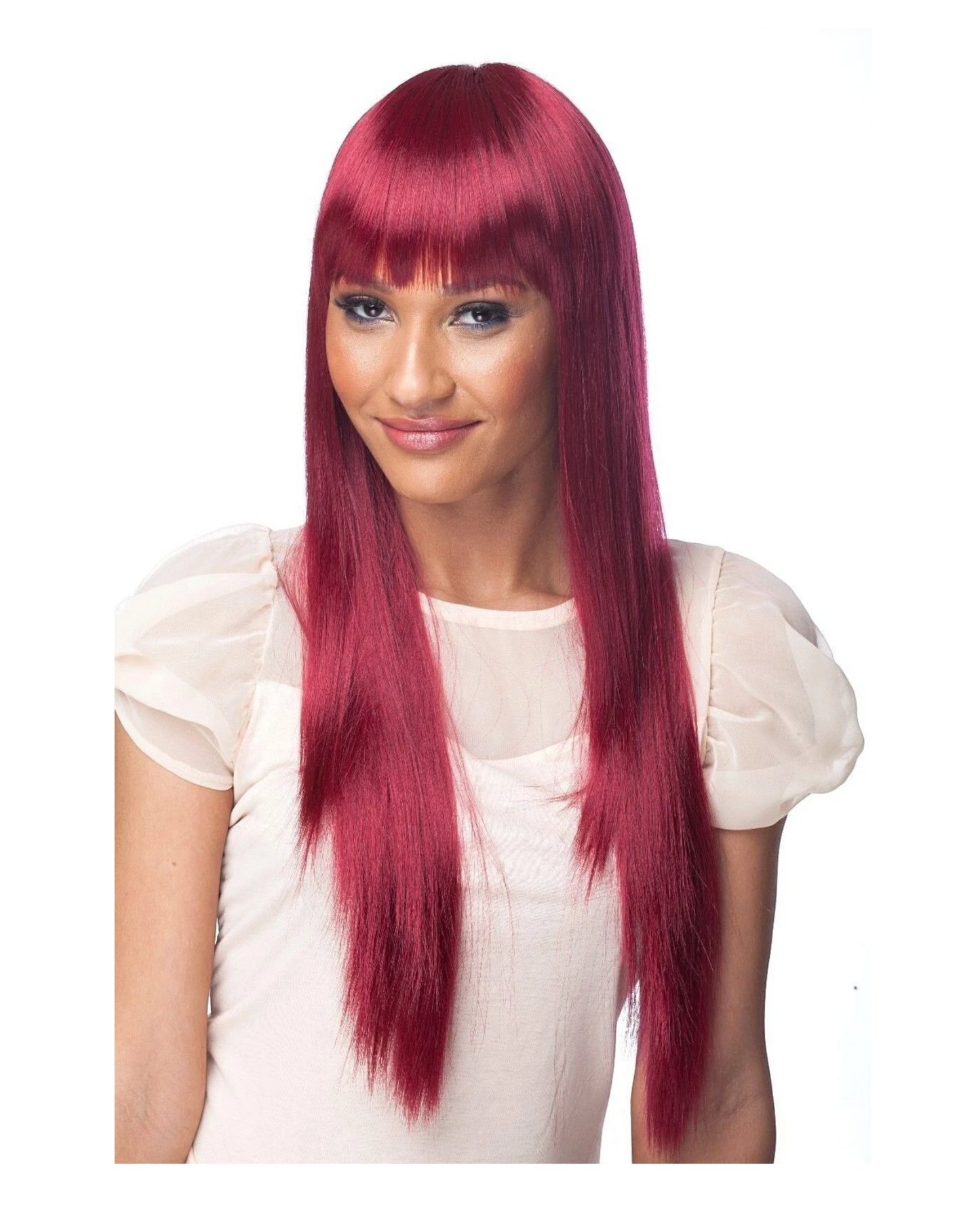 Cherish Synthetic Straight Long with Bangs Hair Wig - Coco