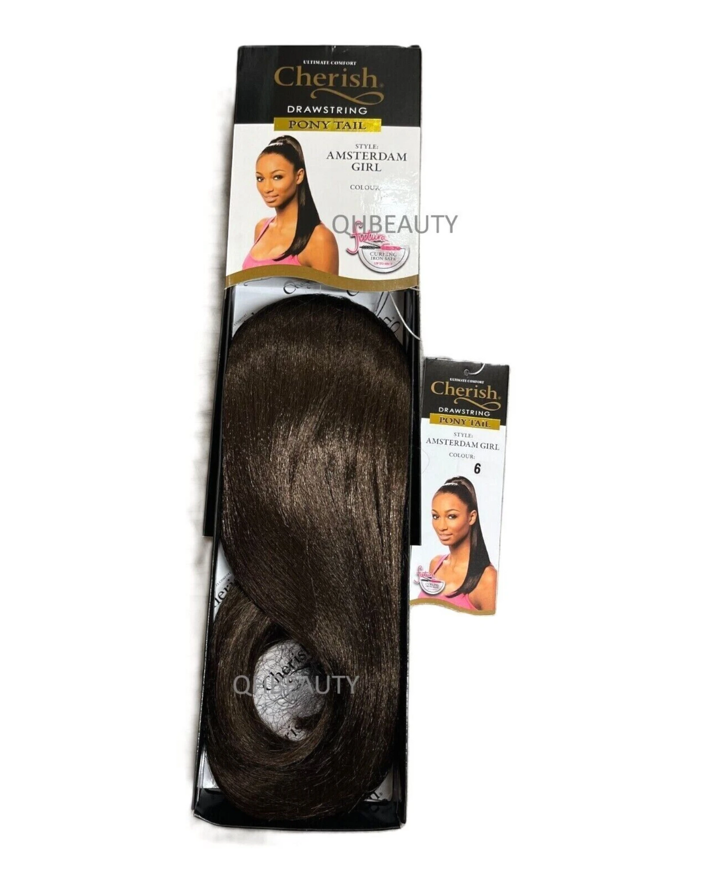 Cherish Synthetic Straight Drawstring Long Natural Ponytail - Amsterdam Girl