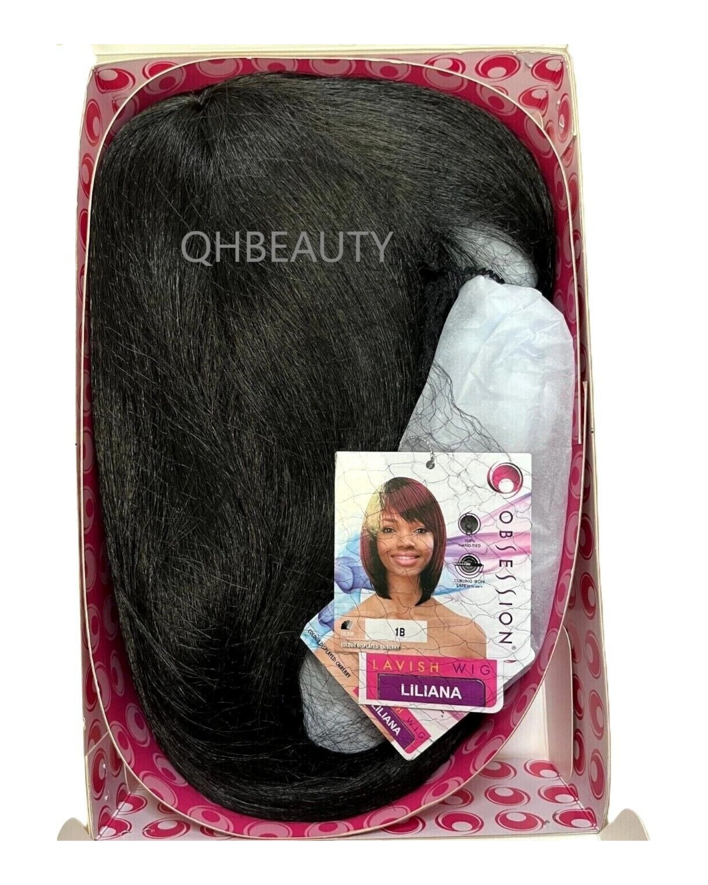 Obsession Synthetic Lavish Straight Bob Bangs 100% Hand Tied Hair Wig - LILIANA