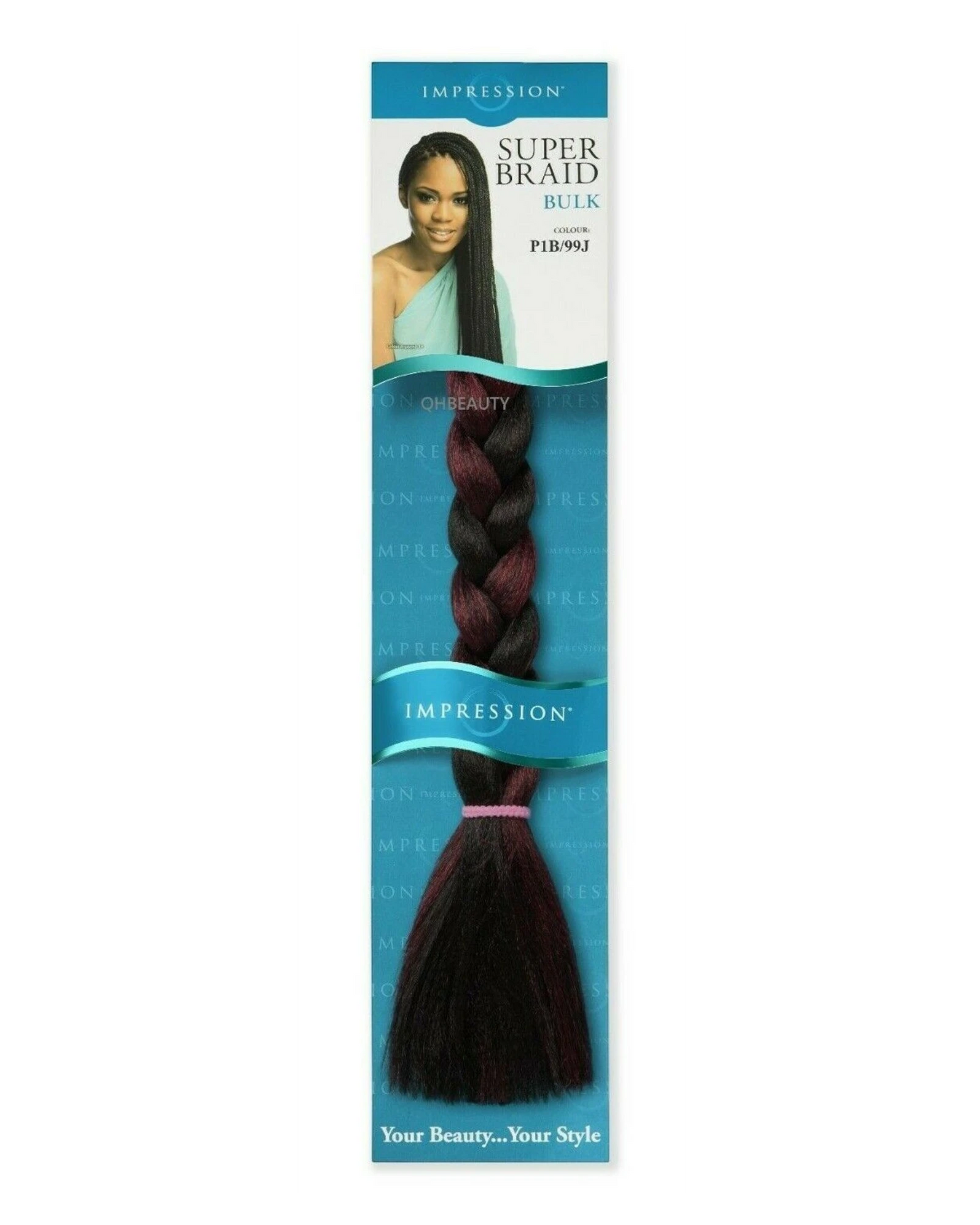Impression Synthetic Natural Long Ultra Crochet Hair Extensions Super Braid 86"