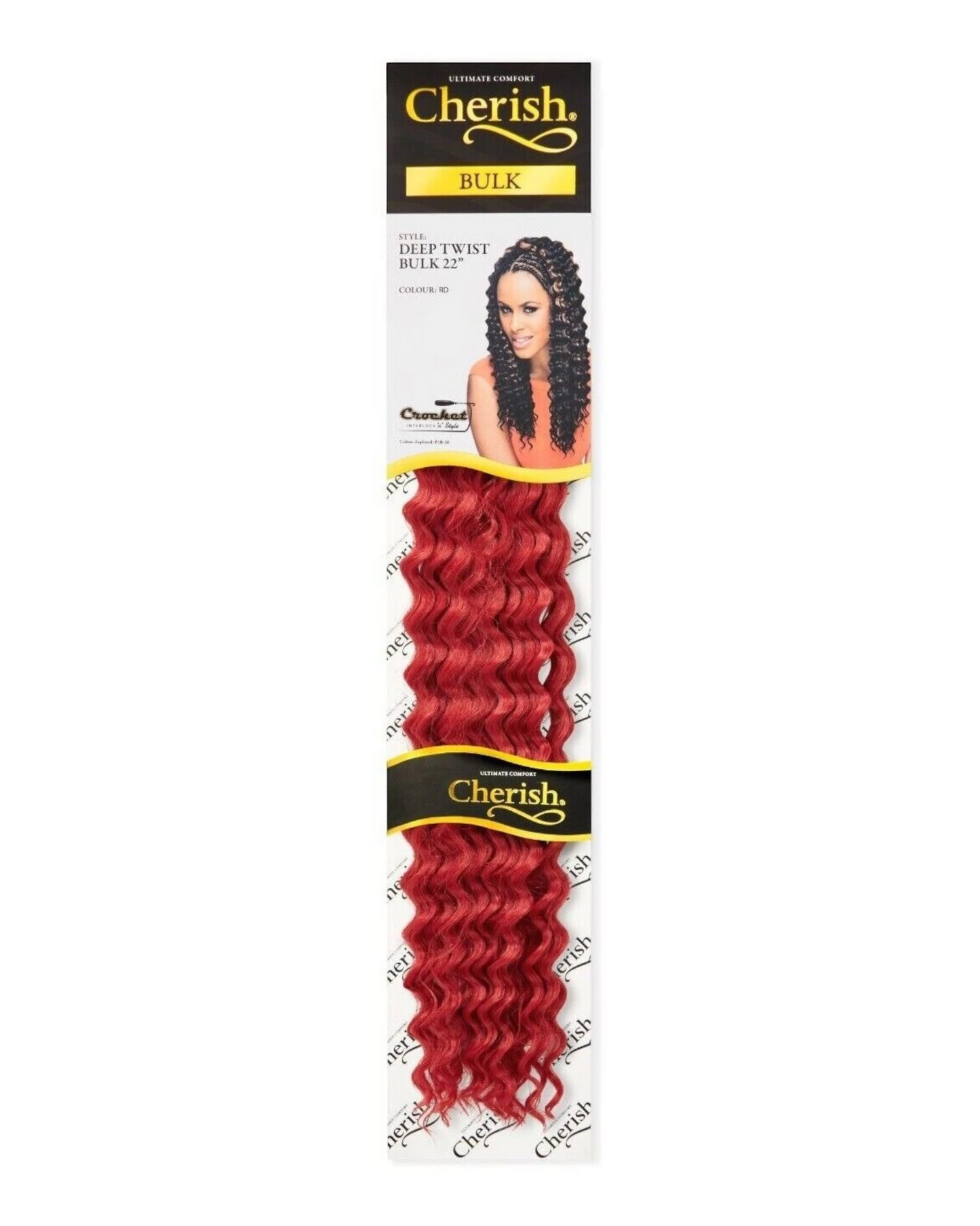CHERISH SYNTHETIC BULK CROCHET CURLY HAIR EXTENSION BRAIDS - DEEP TWIST 22 INCH