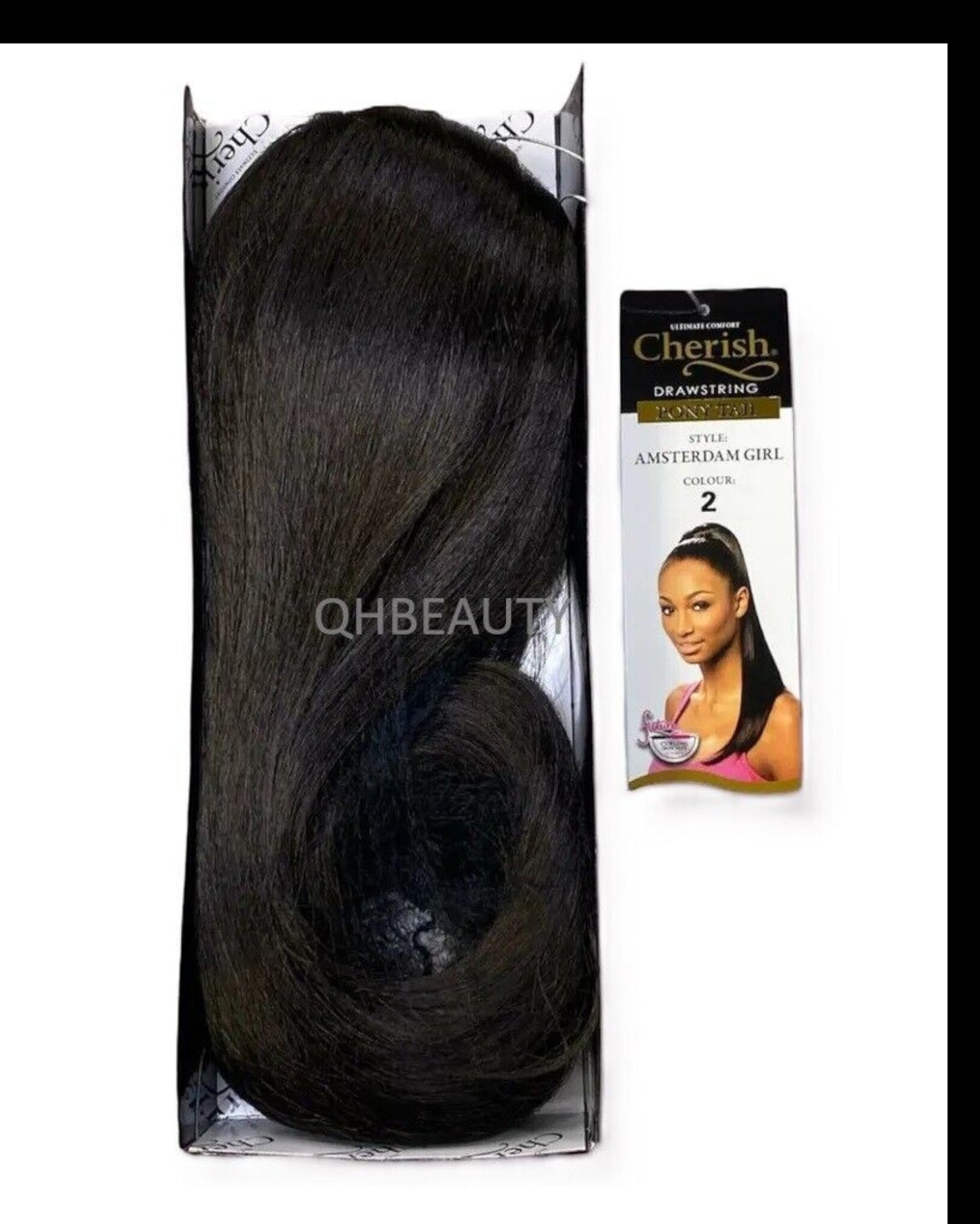 Cherish Synthetic Straight Drawstring Long Natural Ponytail - Amsterdam Girl