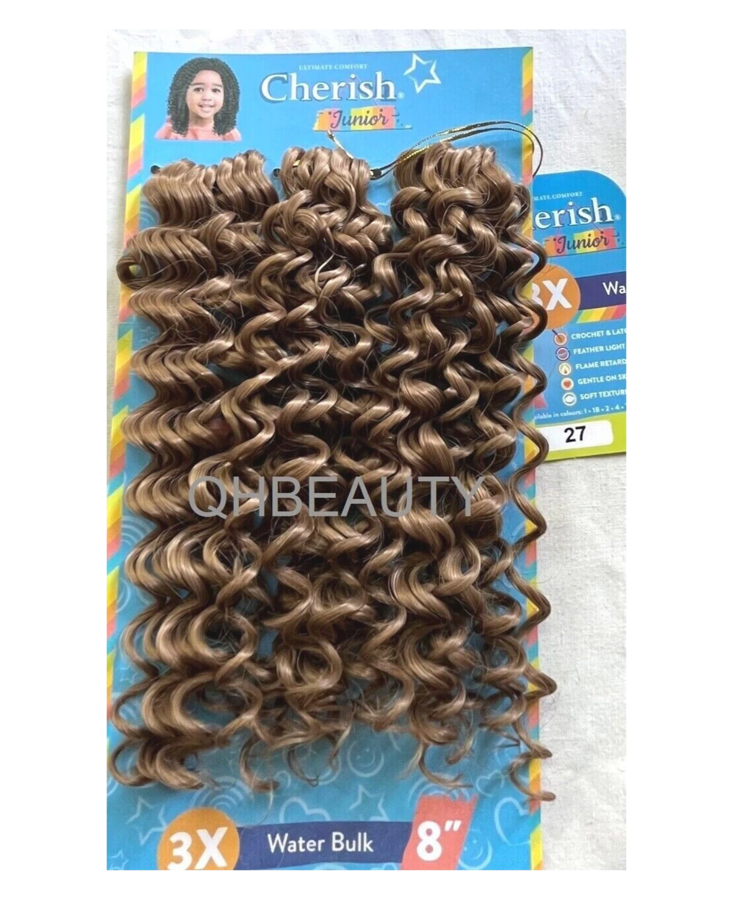 CHERISH SYNTHETIC JUNIOR KIDS CROCHET BRAID HAIR EXTENSION - 3 X WATER BULK 8''