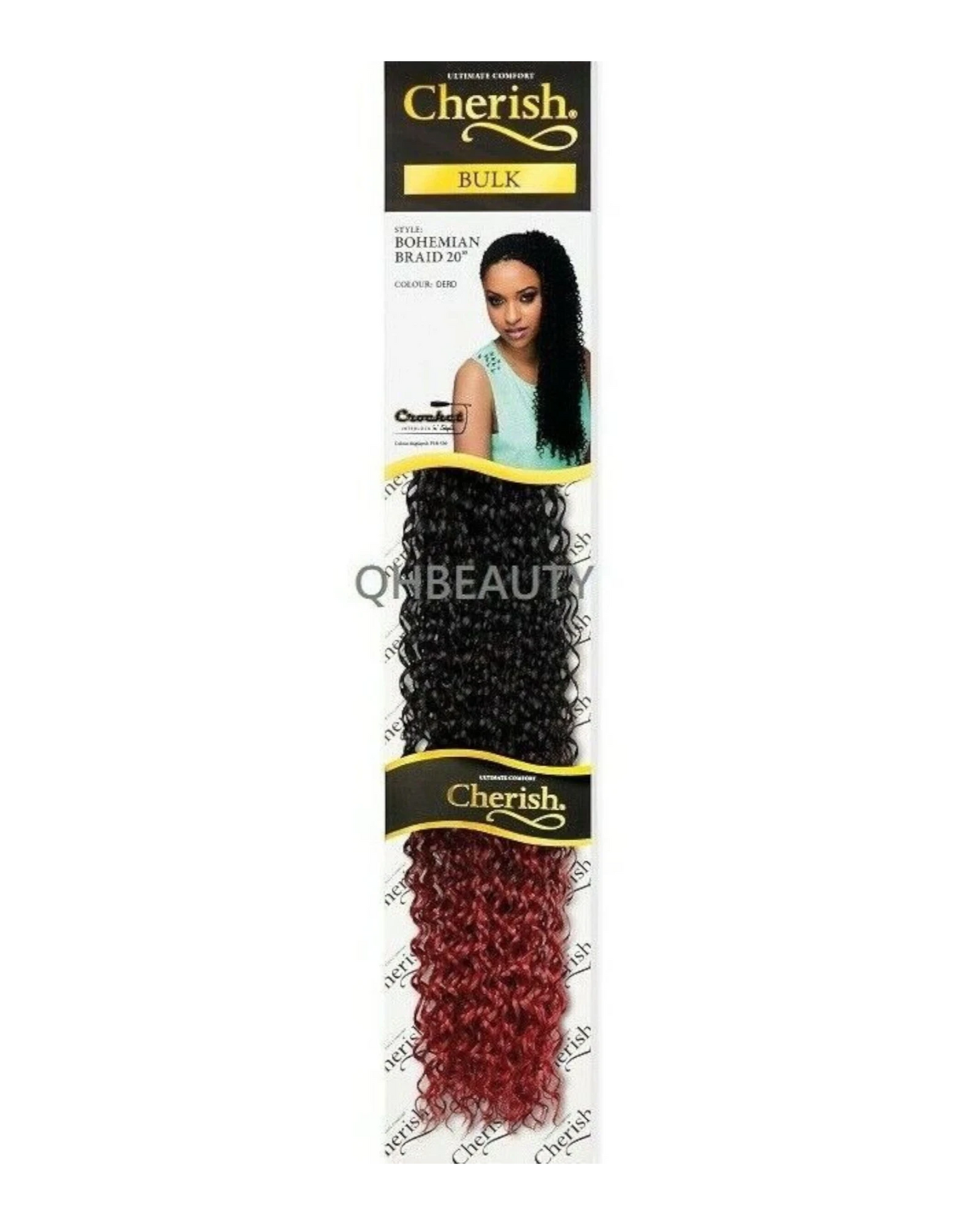 CHERISH SYNTHETIC CROCHET CURLY HAIR EXTENSION BRAID - BOHEMIAN BULK 20 INCH