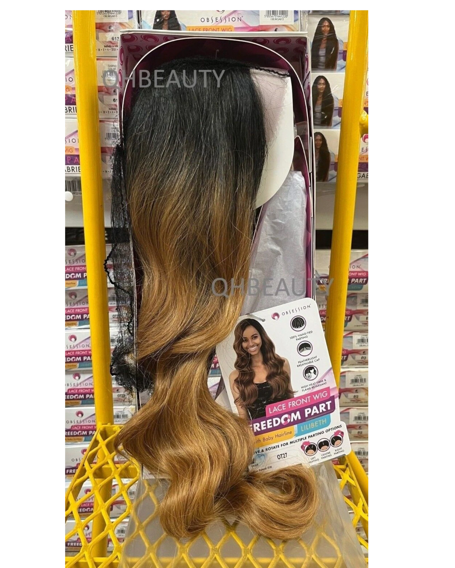 Obsession Synthetic Lace Front Free Part Hand Tied Curly Hair Wig - LILIBETH