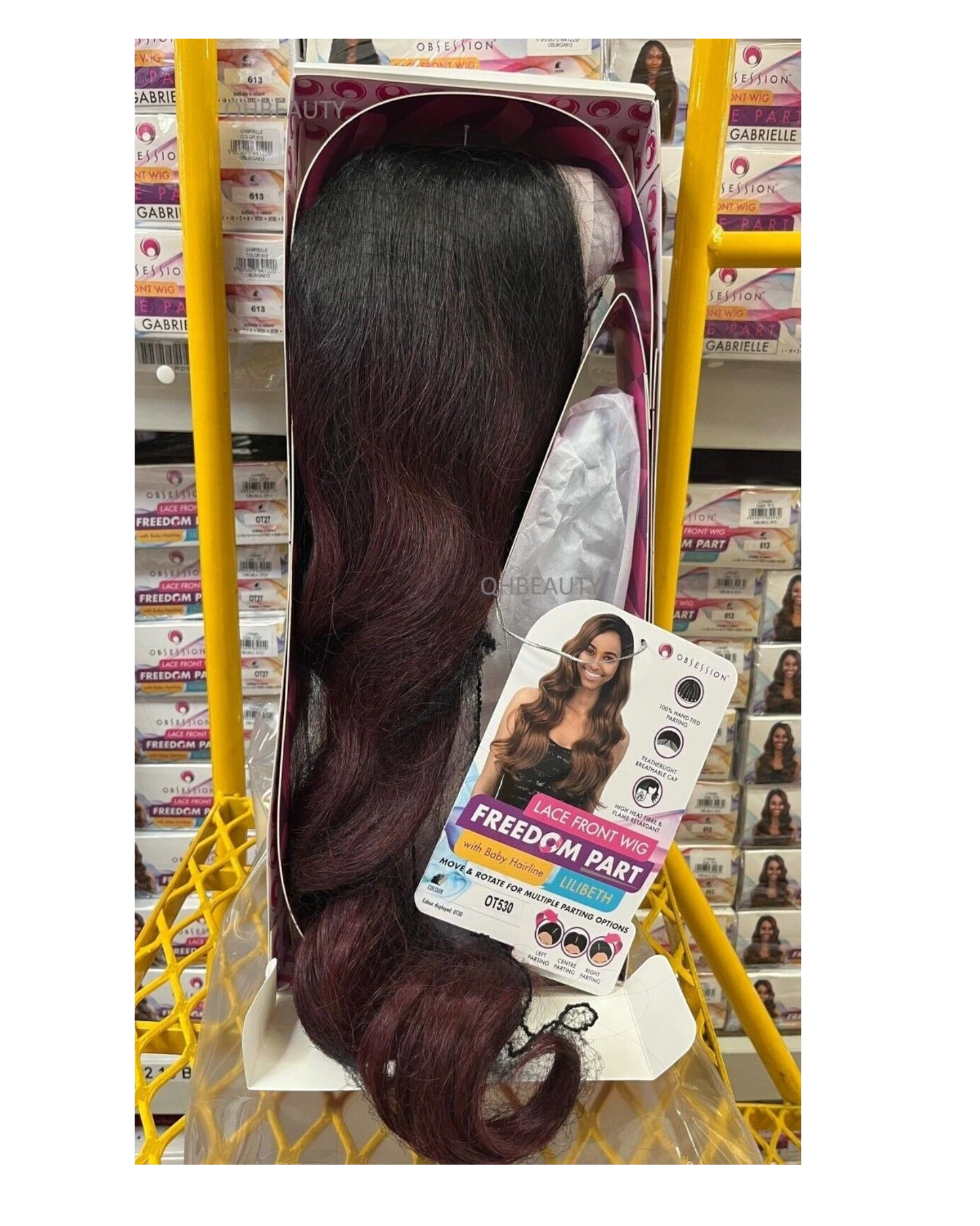 Obsession Synthetic Lace Front Free Part Hand Tied Curly Hair Wig - LILIBETH