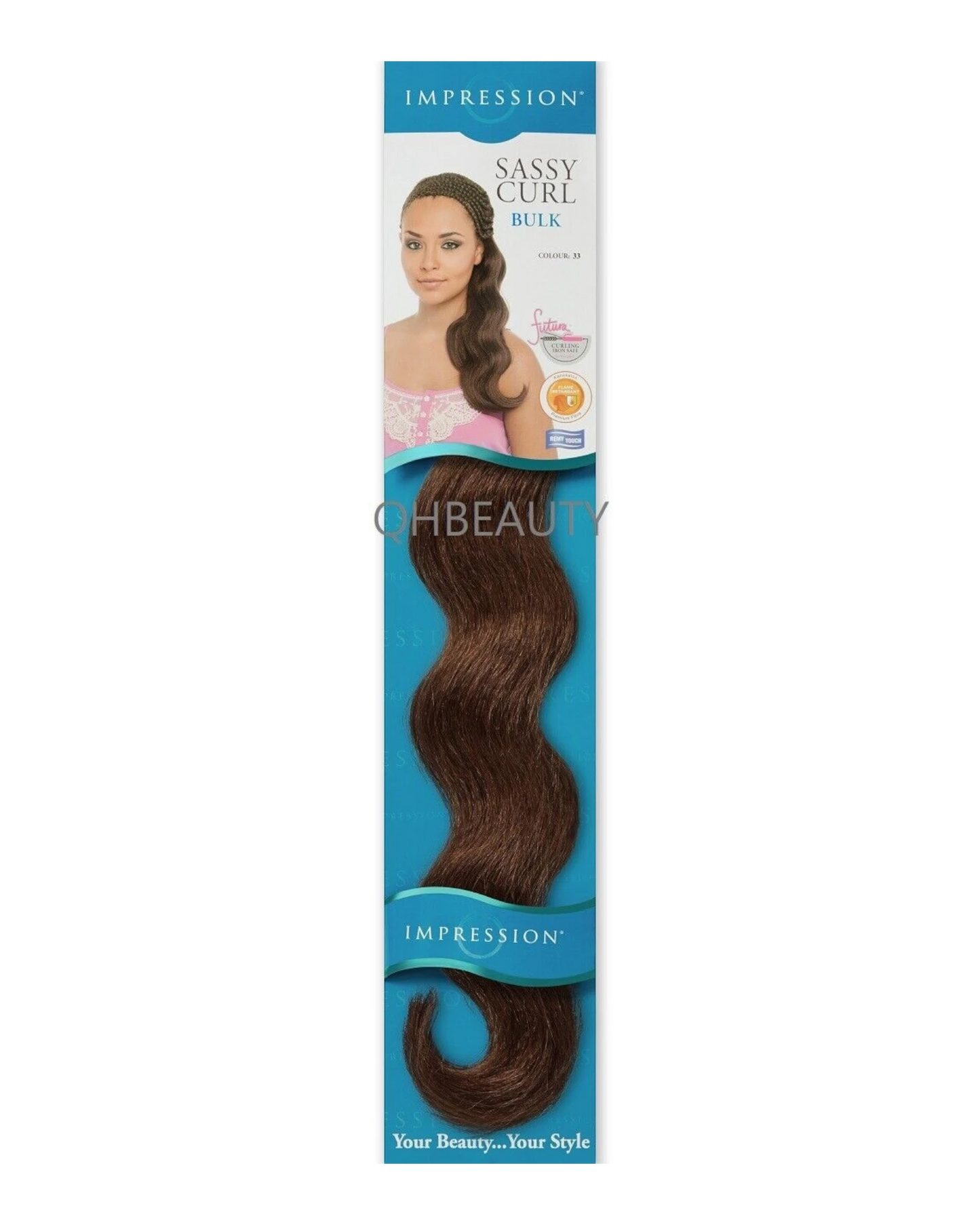 IMPRESSION SYNTHETIC HAIR EXTENSION BRAIDS SASSY CURL BULK 20"
