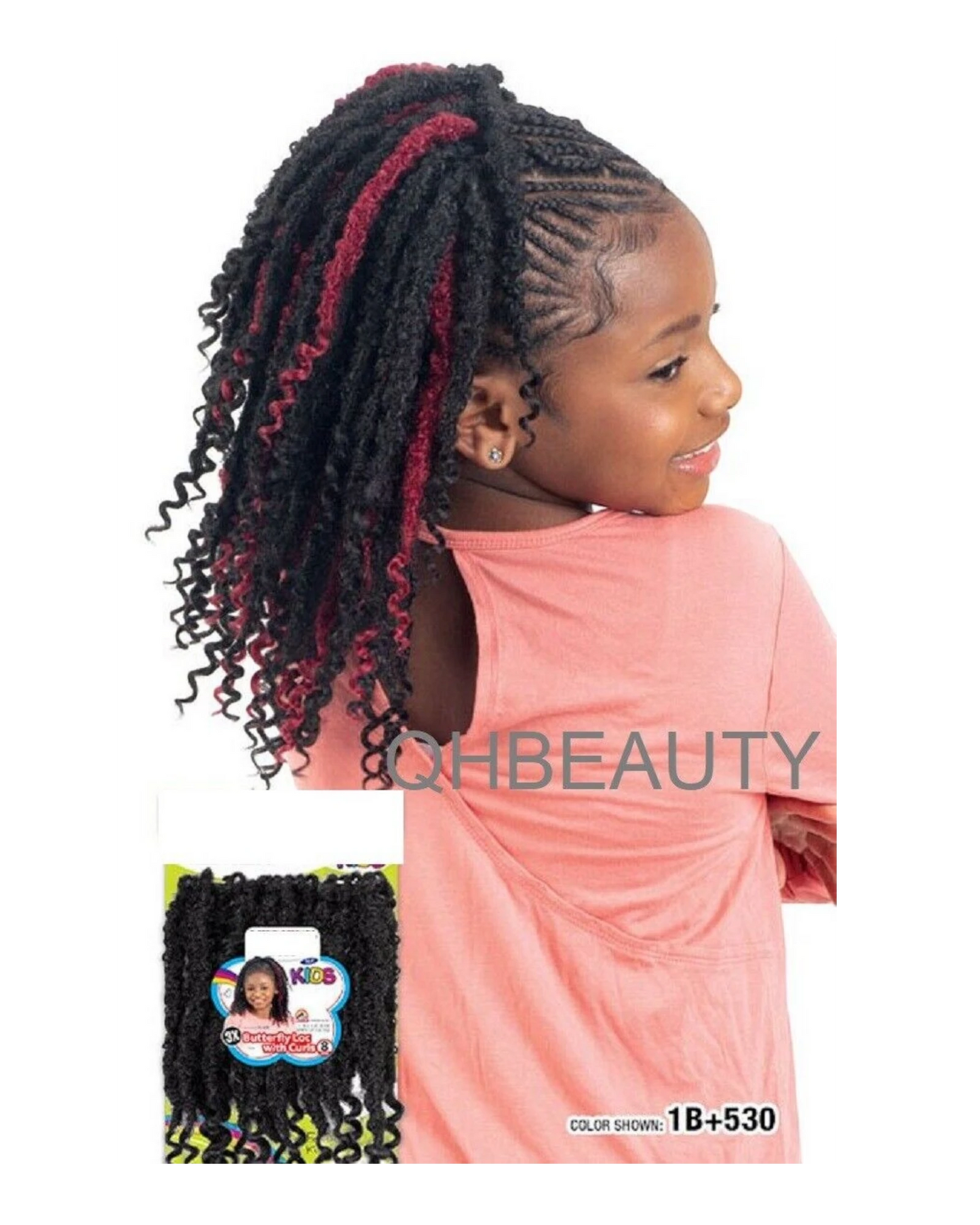 CHERISH SYNTHETIC JUNIOR KIDS CROCHET BRAID HAIR EXTENSION - 3 X BUTTERFLY LOCS 8 ''