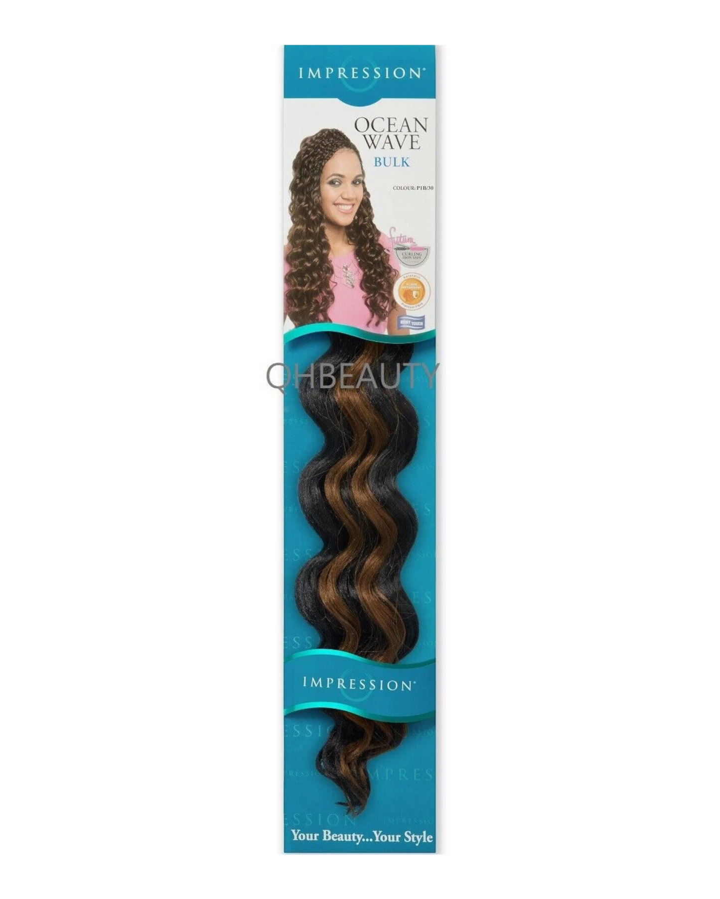 IMPRESSION SYNTHETIC HAIR EXTENSION CROCHET CURLY BRAID - OCEAN WAVE 20 INCH