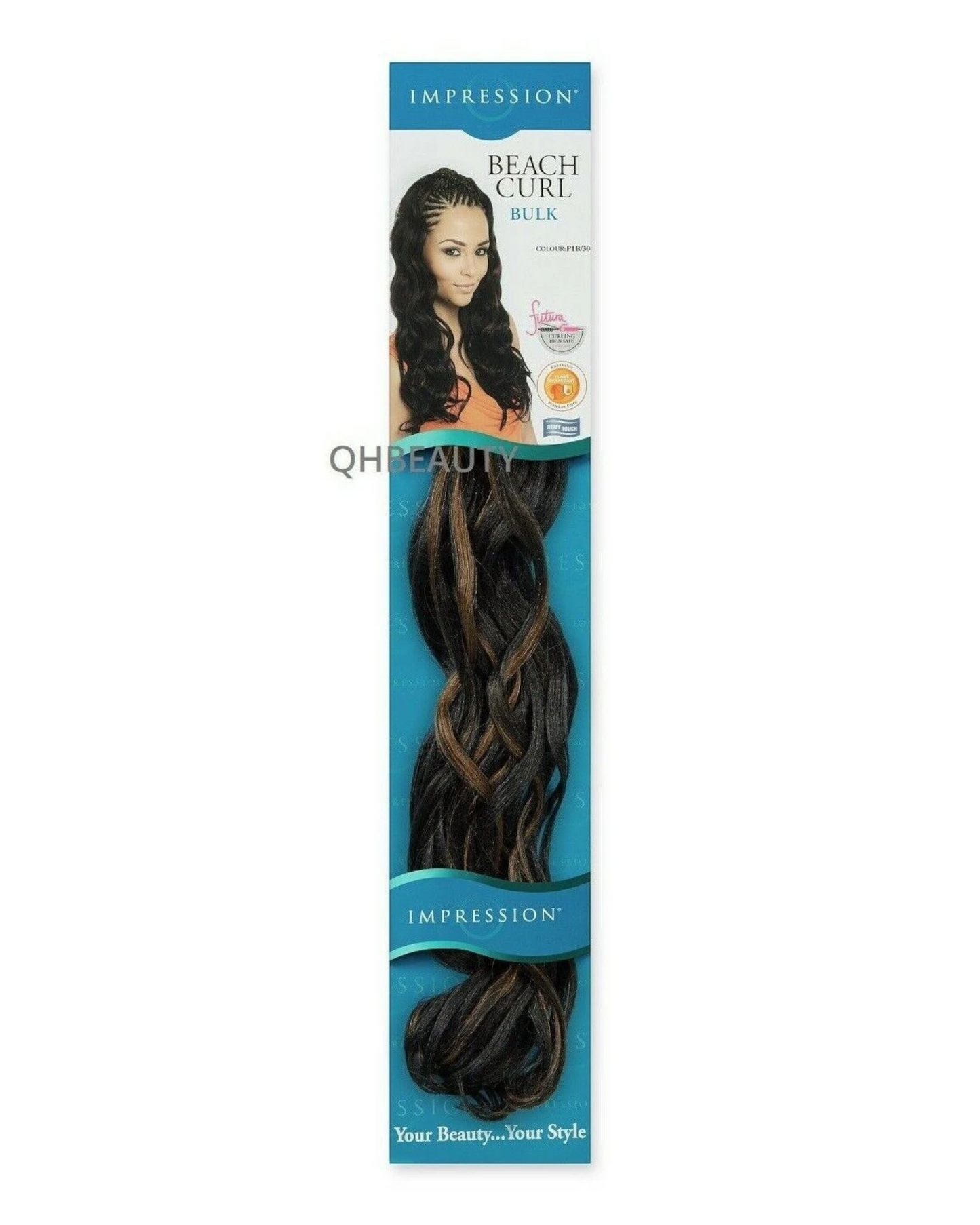 IMPRESSION SYNTHETIC HAIR EXTENSION CURLY CROCHET BRAID - BEACH CURL 22