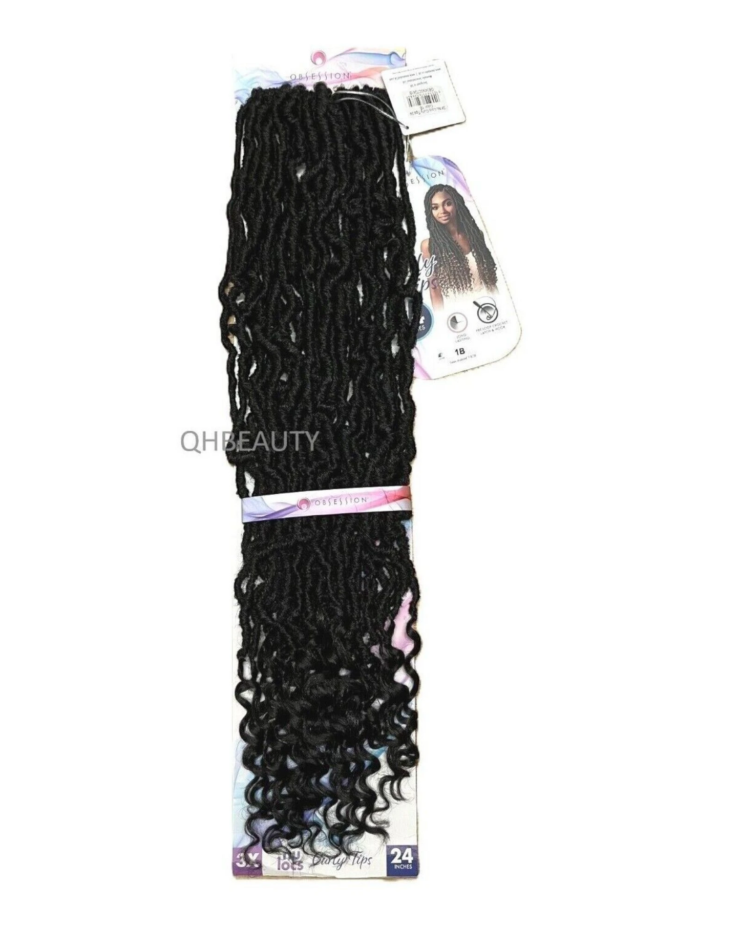 Obsession Synthetic Crochet PreLoop Braid Hair Extension - NU LOCS CURLY TIPS 24