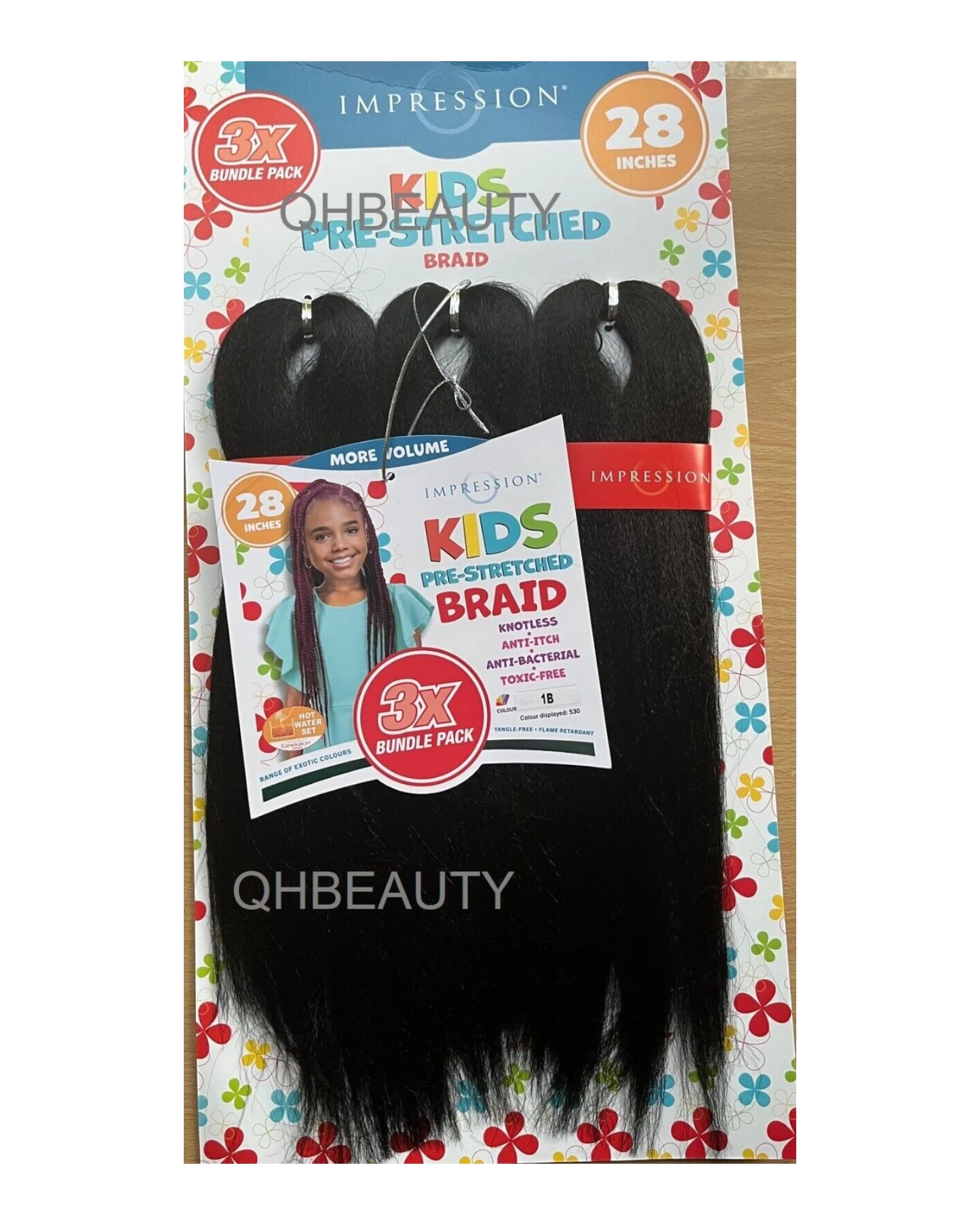 IMPRESSION SYNTHETIC KIDS CROCHET HAIR EXTENSION PRE STRETCHED BRAID 28 /  14 ''