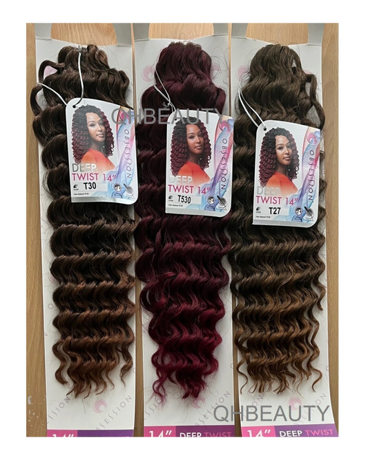 Obsession Synthetic Curly Crochet Braid Hair Extension - Deep Twist 14 inch