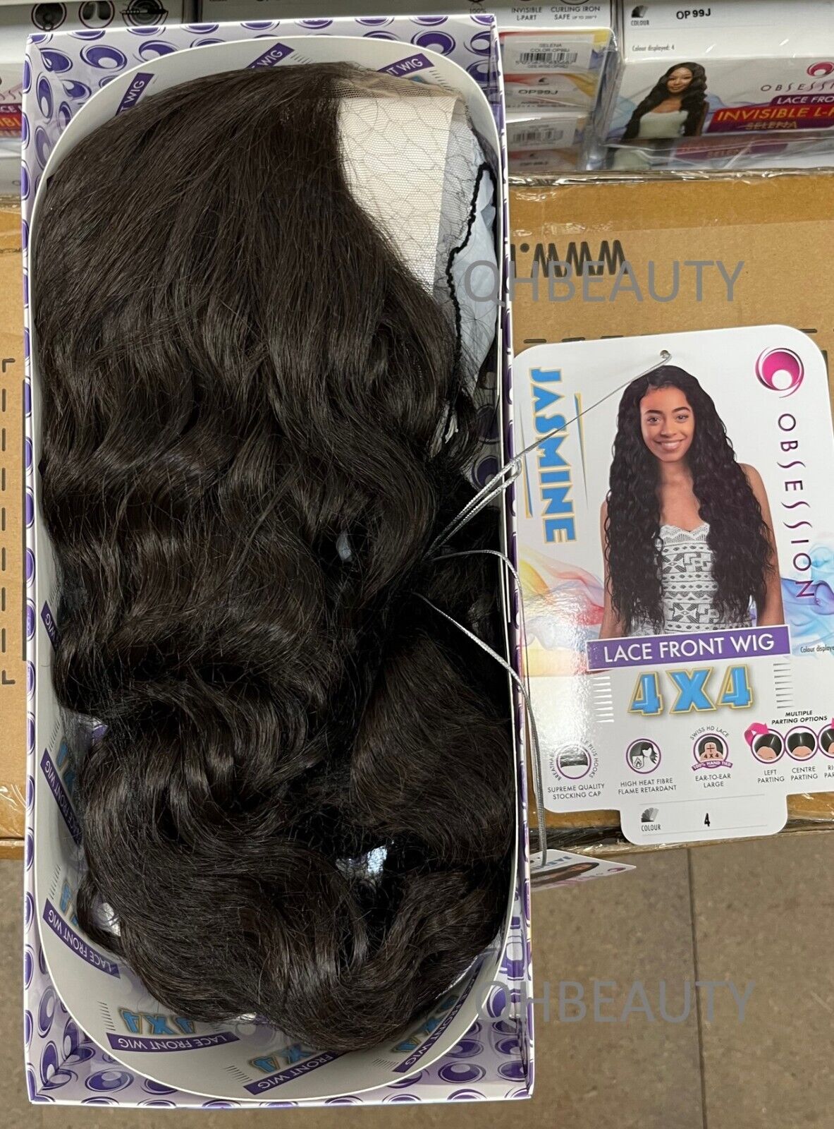 Obsession Synthetic Swiss HD 4x4 Lace Front Free Part Curly Hair Wig - JASMINE