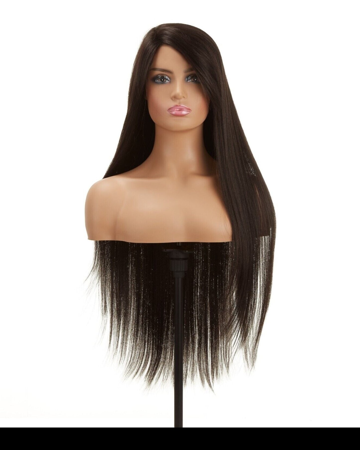 Impression Synthetic Invisible L Part Lace Long Yaky Straight Hair Wig -- RAVEN