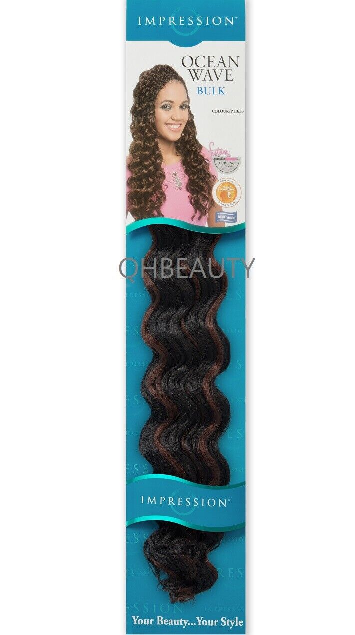 IMPRESSION SYNTHETIC HAIR EXTENSION CROCHET CURLY BRAID - OCEAN WAVE 20 INCH