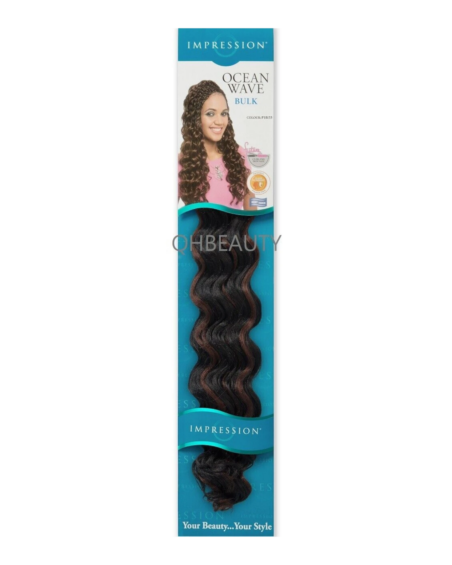 IMPRESSION SYNTHETIC HAIR EXTENSION CROCHET CURLY BRAID - OCEAN WAVE 20 INCH