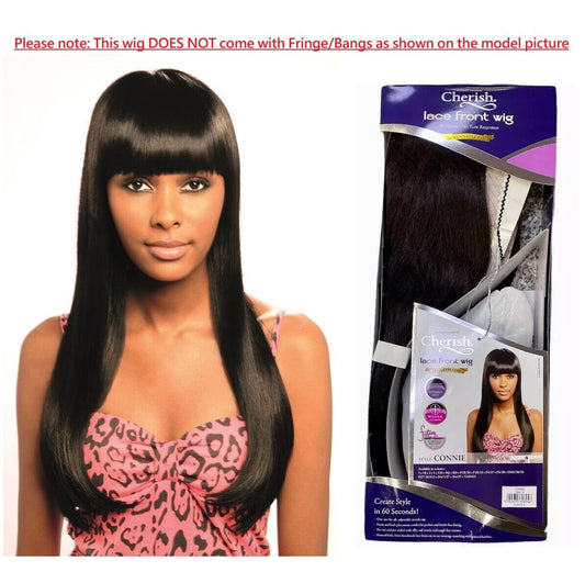 Cherish Synthetic Handmade Straight Invisible Wider Lace Front Hair Wig - CONNIE