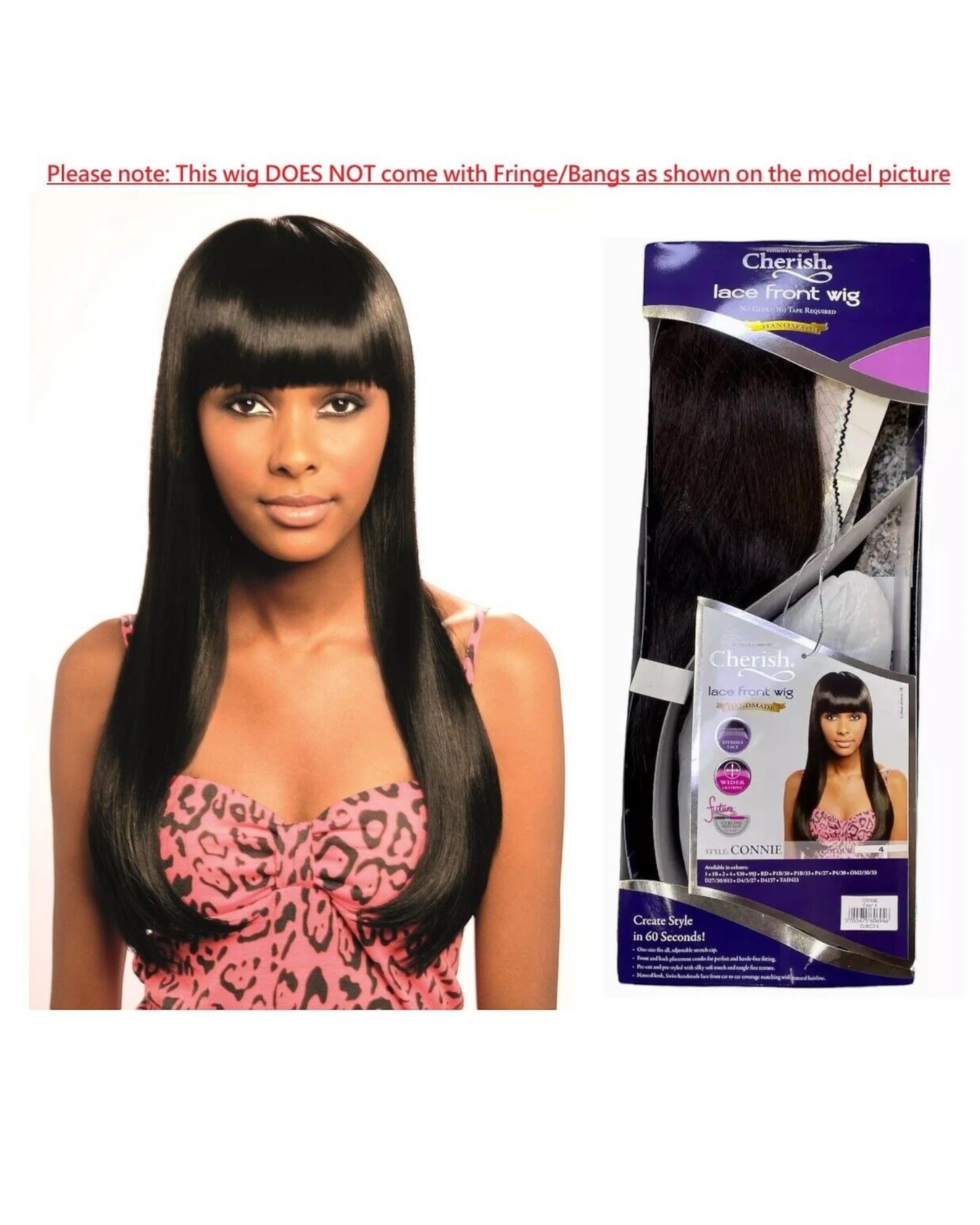 Cherish Synthetic Handmade Straight Invisible Wider Lace Front Hair Wig - CONNIE