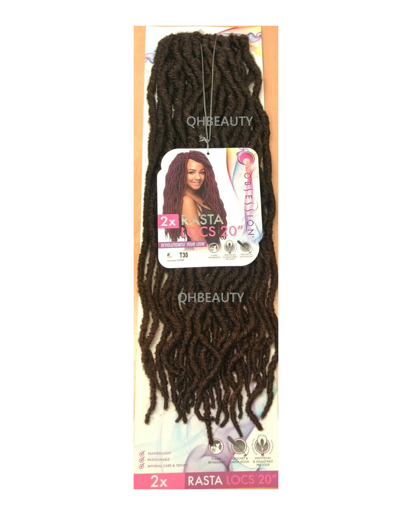 Obsession Synthetic Crochet Pre Looped Braid Hair Extension - RASTA LOCS 20 INCH