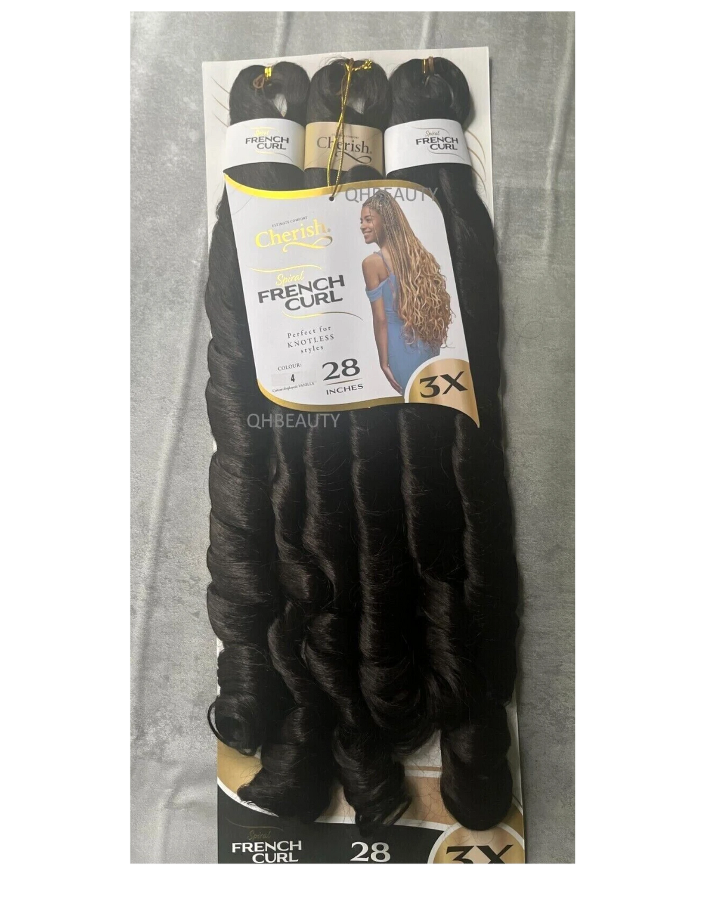 CHERISH SYNTHETIC CURLY HAIR EXTENSION BRAID - 3 x SPIRAL FRENCH CURL 28 INCHES