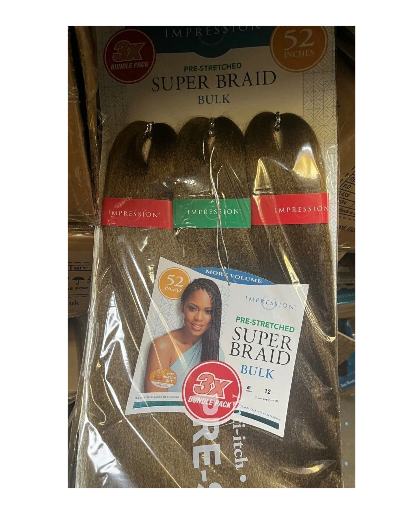 Impression Synthetic 3 X Bundle Pack Crochet Hair Extensions - Super Braid 52 "