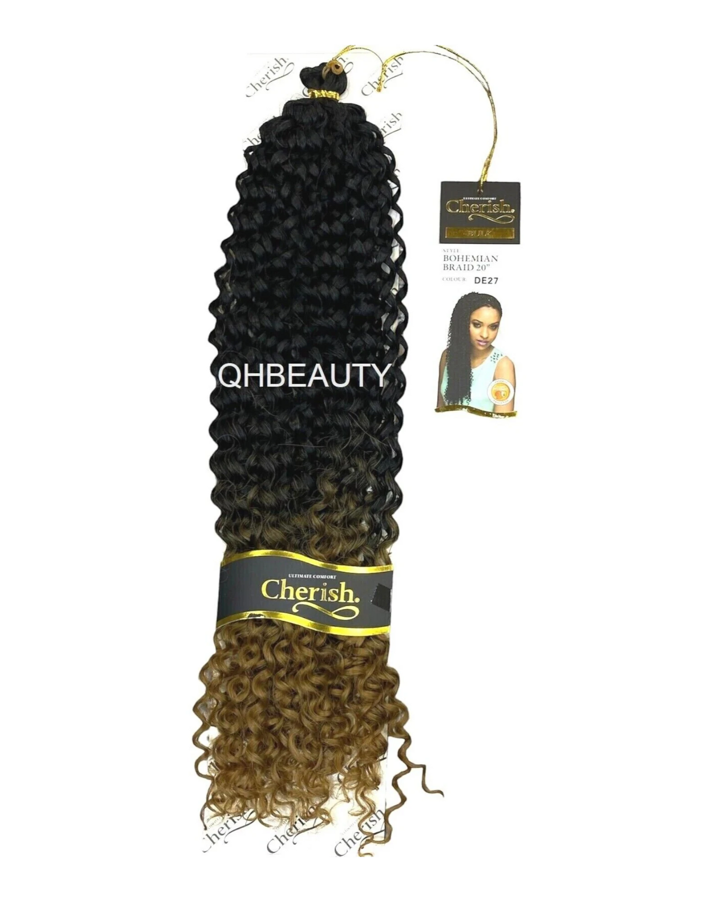 CHERISH SYNTHETIC CROCHET CURLY HAIR EXTENSION BRAID - BOHEMIAN BULK 20 INCH