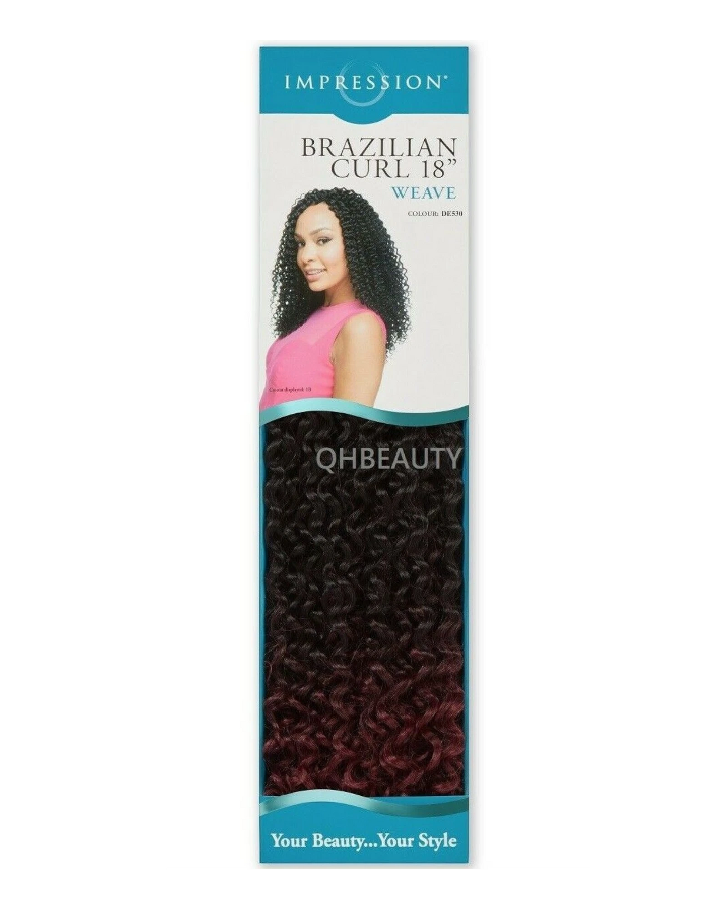 IMPRESSION SYNTHETIC LONG CURLY HAIR EXTENSION WEAVE - BRAZILIAN CURL 18 INCH