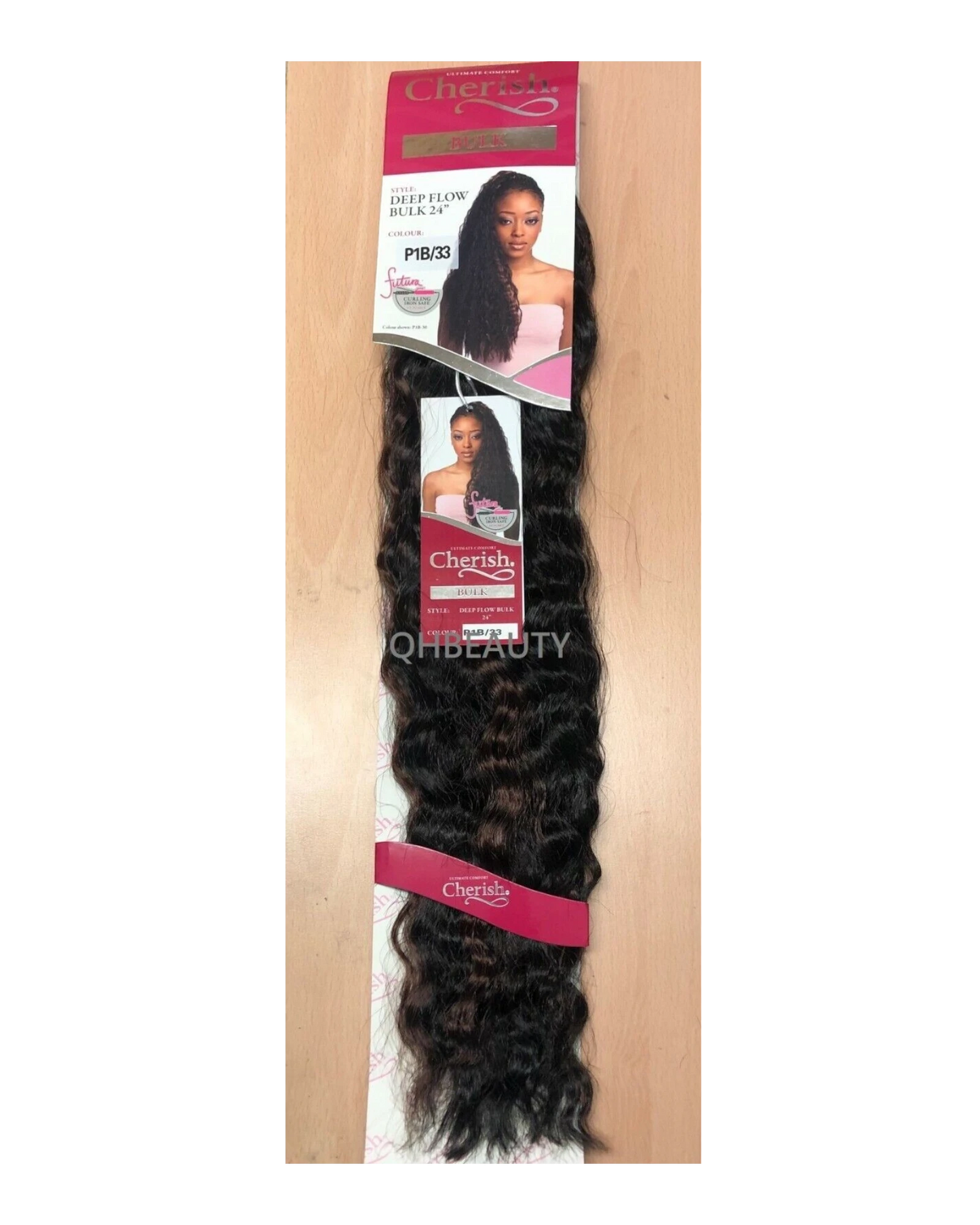 CHERISH SYNTHETIC BULK CROCHET BRAID CURLY HAIR EXTENSION - DEEP FLOW 24 inch
