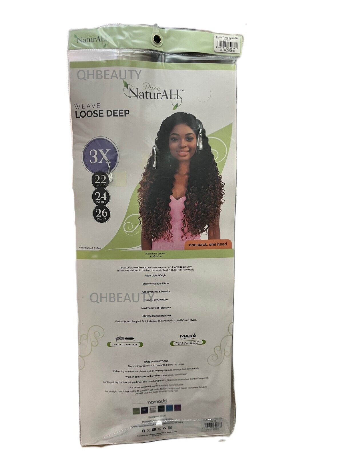 NaturALL SYNTHETIC CURLY HAIR EXTENSION 3 PCS WEAVE - LOOSE DEEP 22/24/26 INCHES