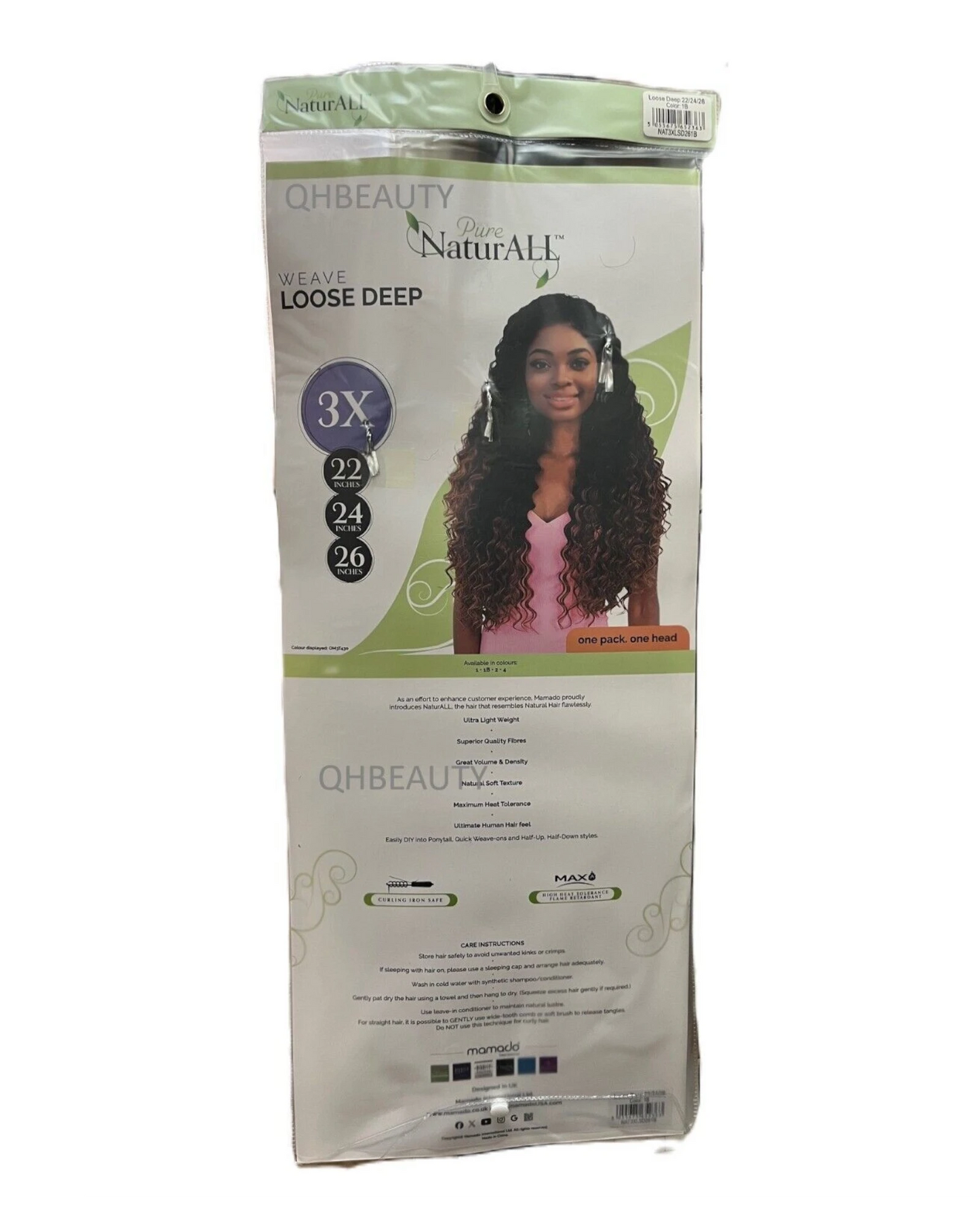 NaturALL SYNTHETIC CURLY HAIR EXTENSION 3 PCS WEAVE - LOOSE DEEP 22/24/26 INCHES