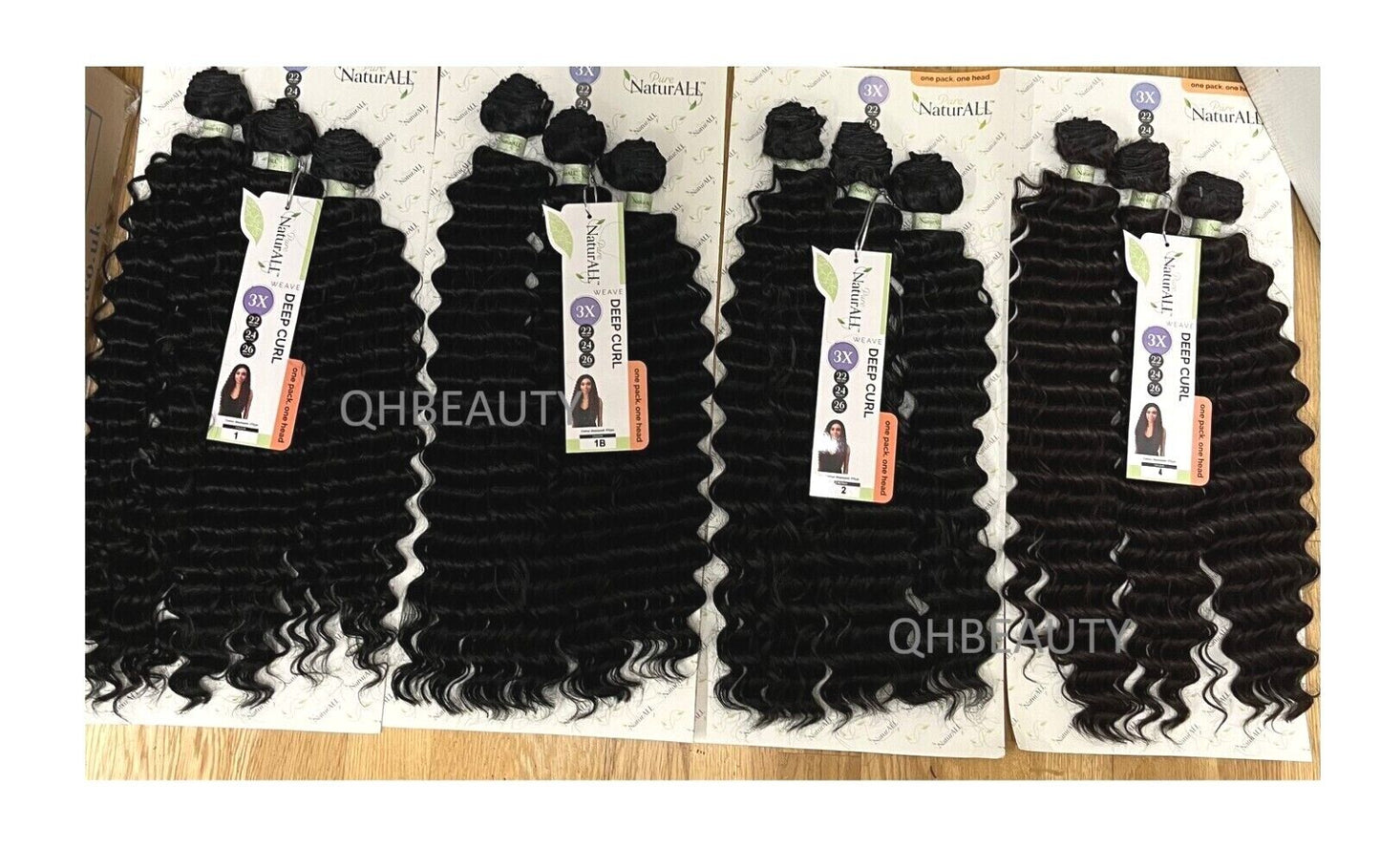 NaturALL SYNTHETIC CURLY HAIR EXTENSION 3 PCS WEAVE - DEEP CURL 22/24/26 INCHES