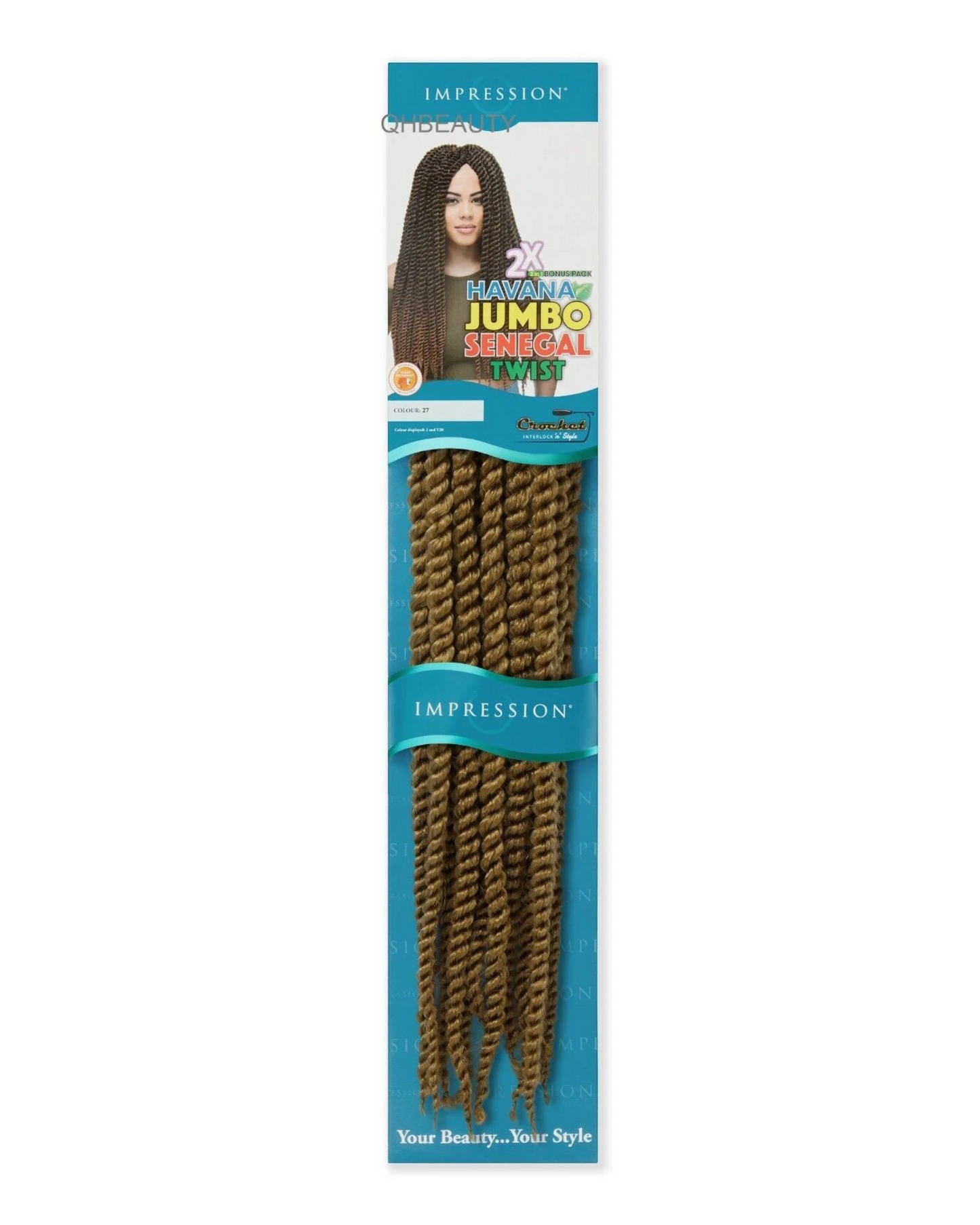IMPRESSION CROCHET BULK HAIR EXTENSION BRAID -  2 X HAVANA JUMBO SENEGAL TWIST