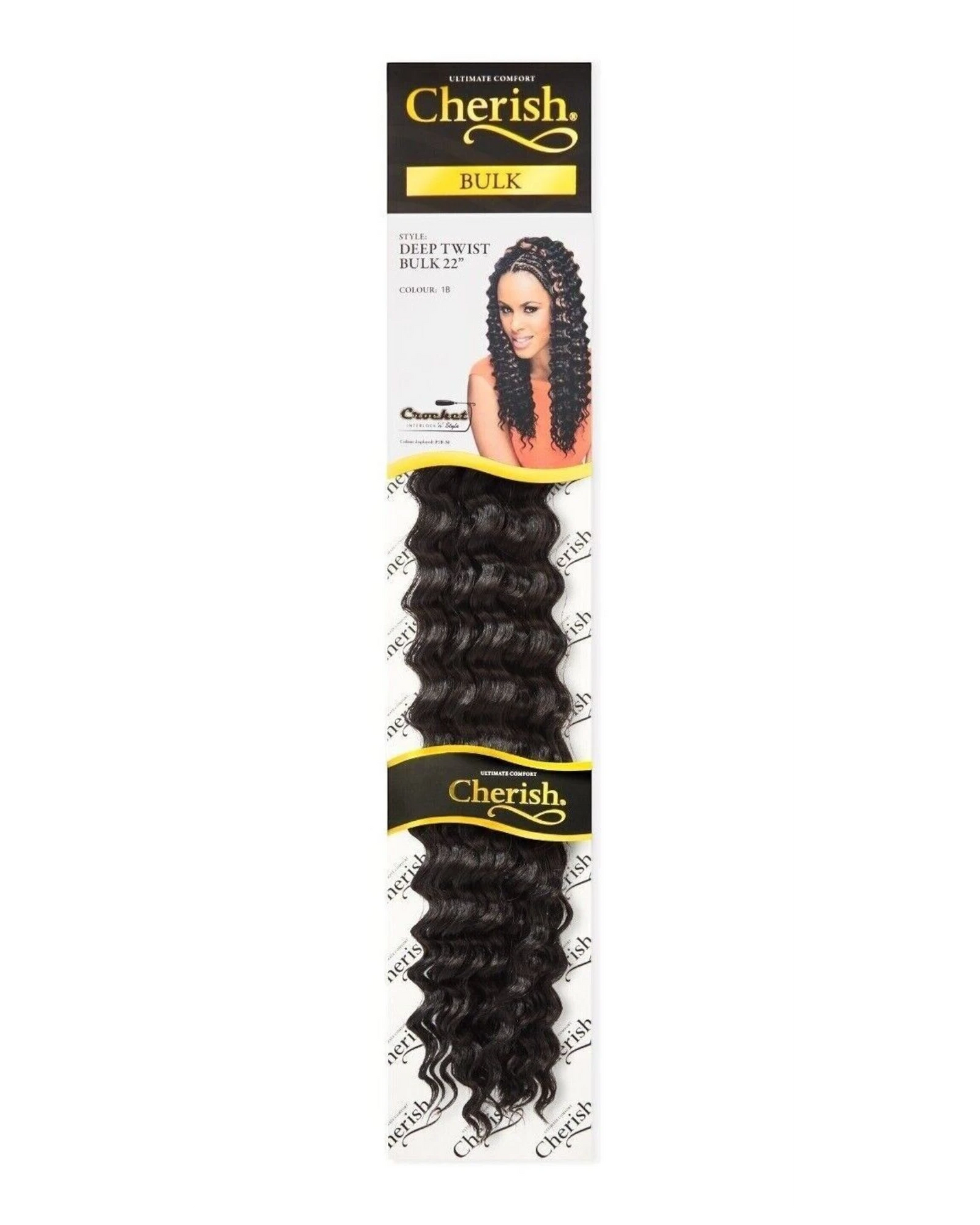 CHERISH SYNTHETIC BULK CROCHET CURLY HAIR EXTENSION BRAIDS - DEEP TWIST 22 INCH