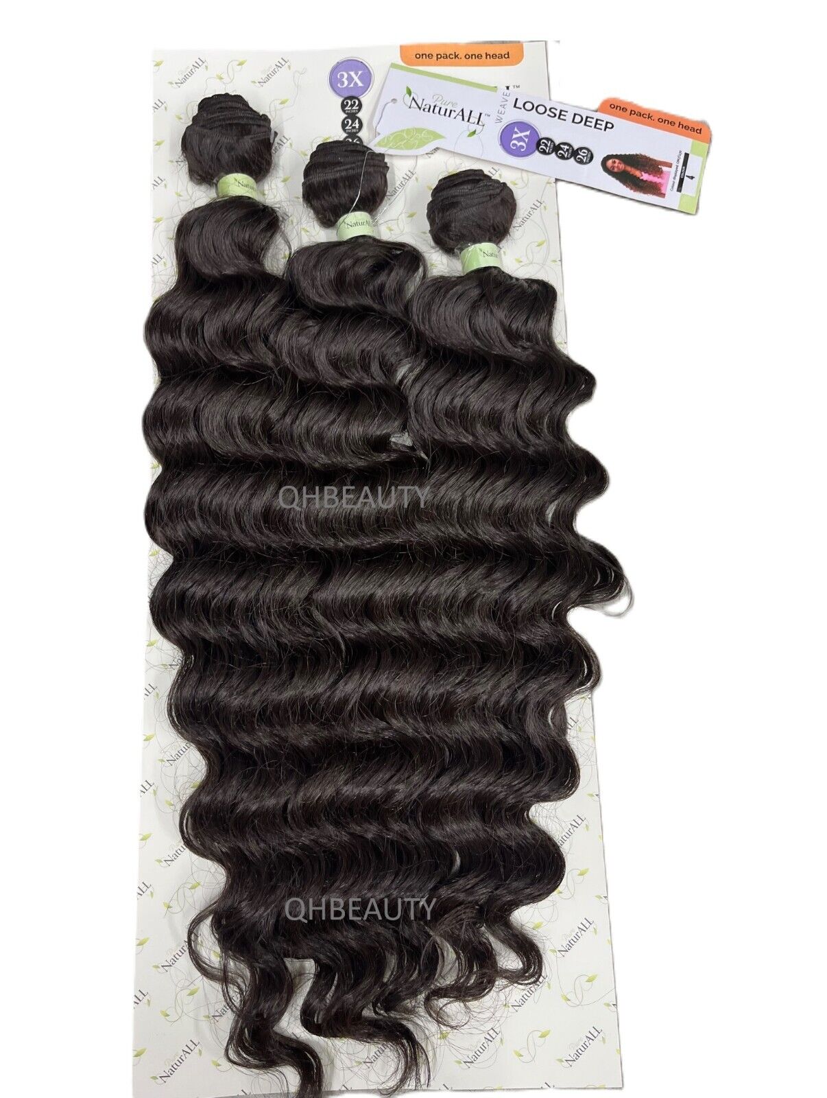 NaturALL SYNTHETIC CURLY HAIR EXTENSION 3 PCS WEAVE - LOOSE DEEP 22/24/26 INCHES