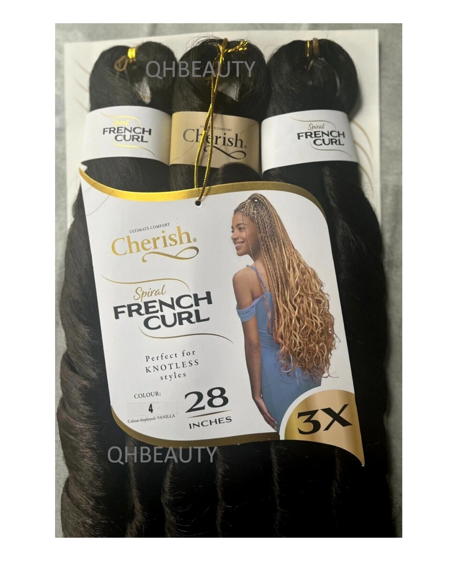 CHERISH SYNTHETIC CURLY HAIR EXTENSION BRAID - 3 x SPIRAL FRENCH CURL 28 INCHES