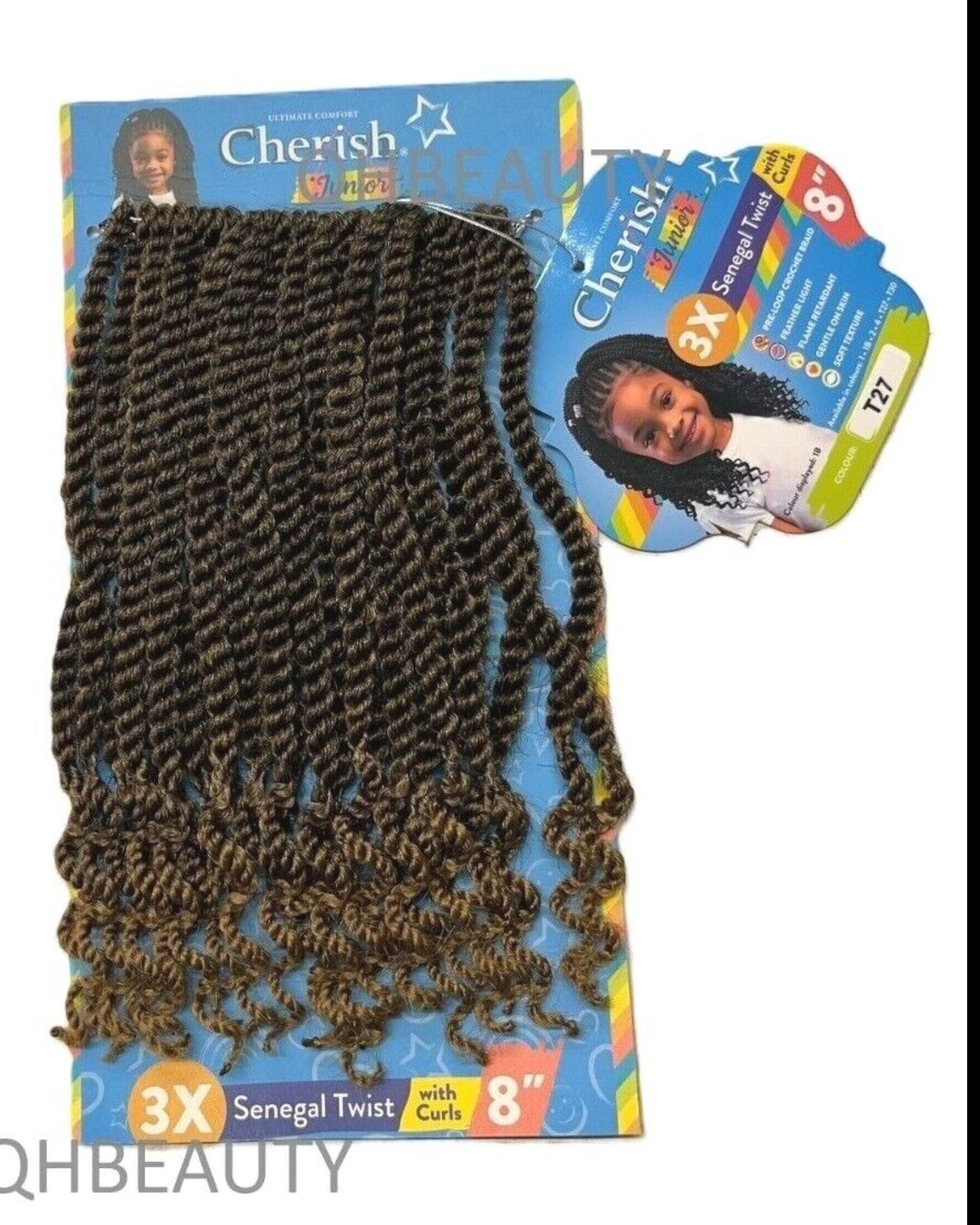 CHERISH SYNTHETIC JUNIOR KIDS BRAID HAIR EXTENSION - SENEGAL TWIST WITH CURLS 8