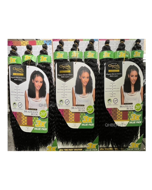 Cherish Synthetic Crochet Braid Hair Extension Handmade  3 x Brazilian Bulk 20"