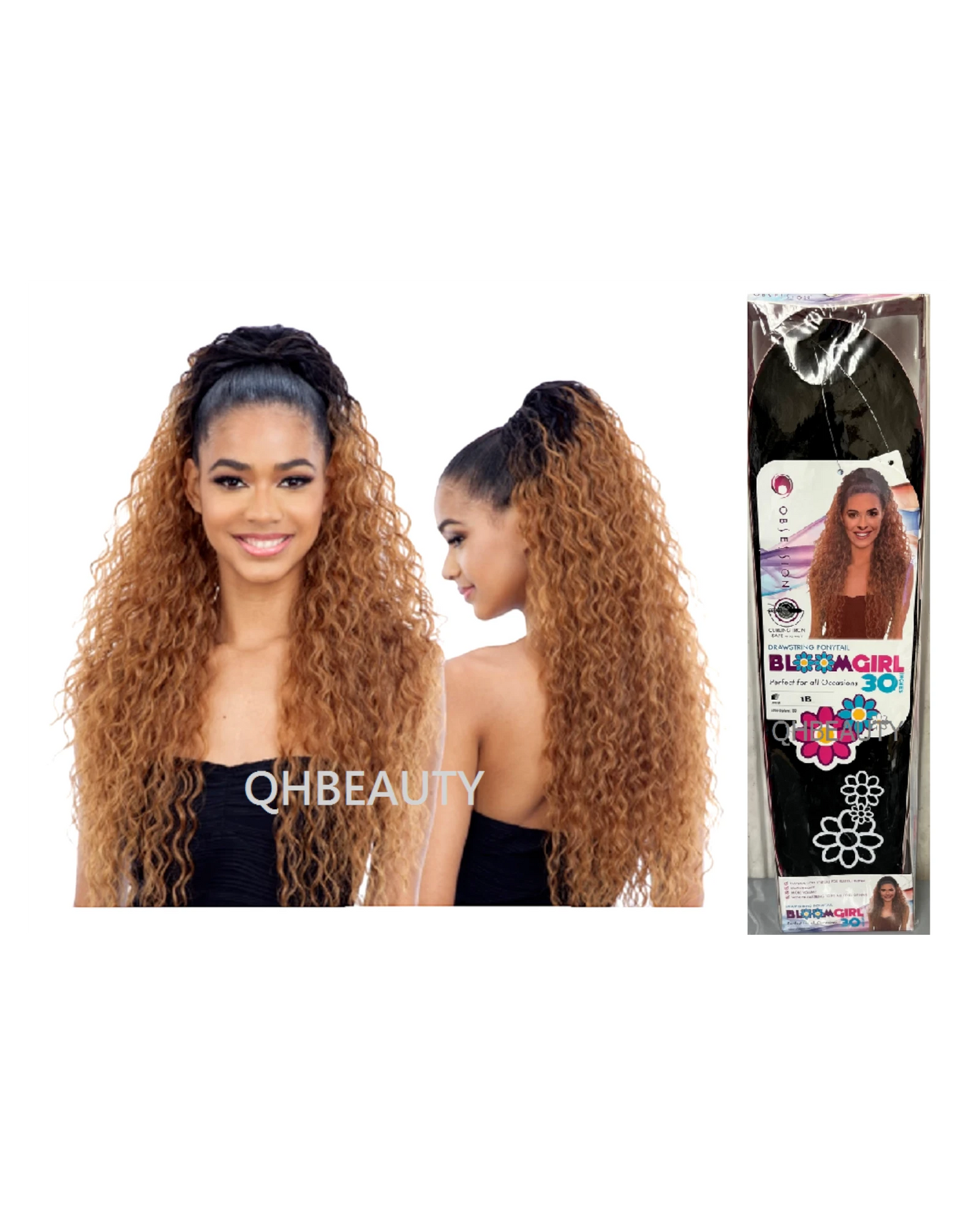 OBSESSION SYNTHETIC DRAWSTRING CURLY LONG HAIR PONYTAIL - BLOOM GIRL 20''  30''