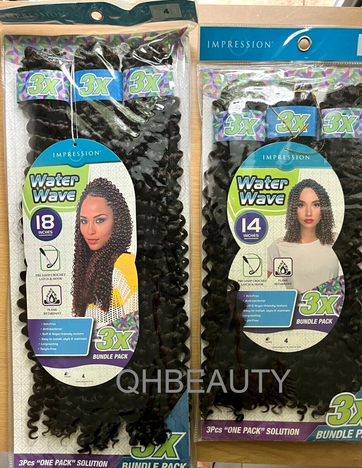 Impression Synthetic Crochet Hair Extension Braid 3x WATER WAVE BRAID 14 & 18 ''
